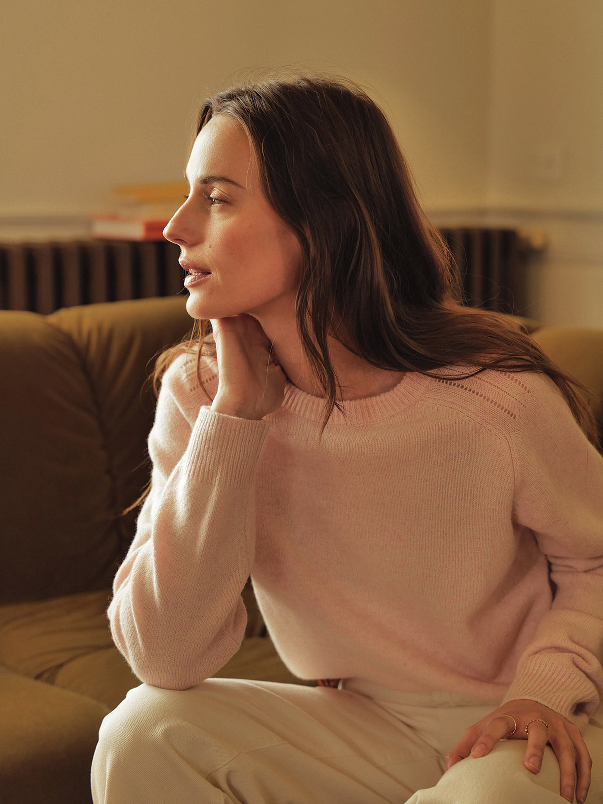Pull col rond femme laine mérinos RWS*