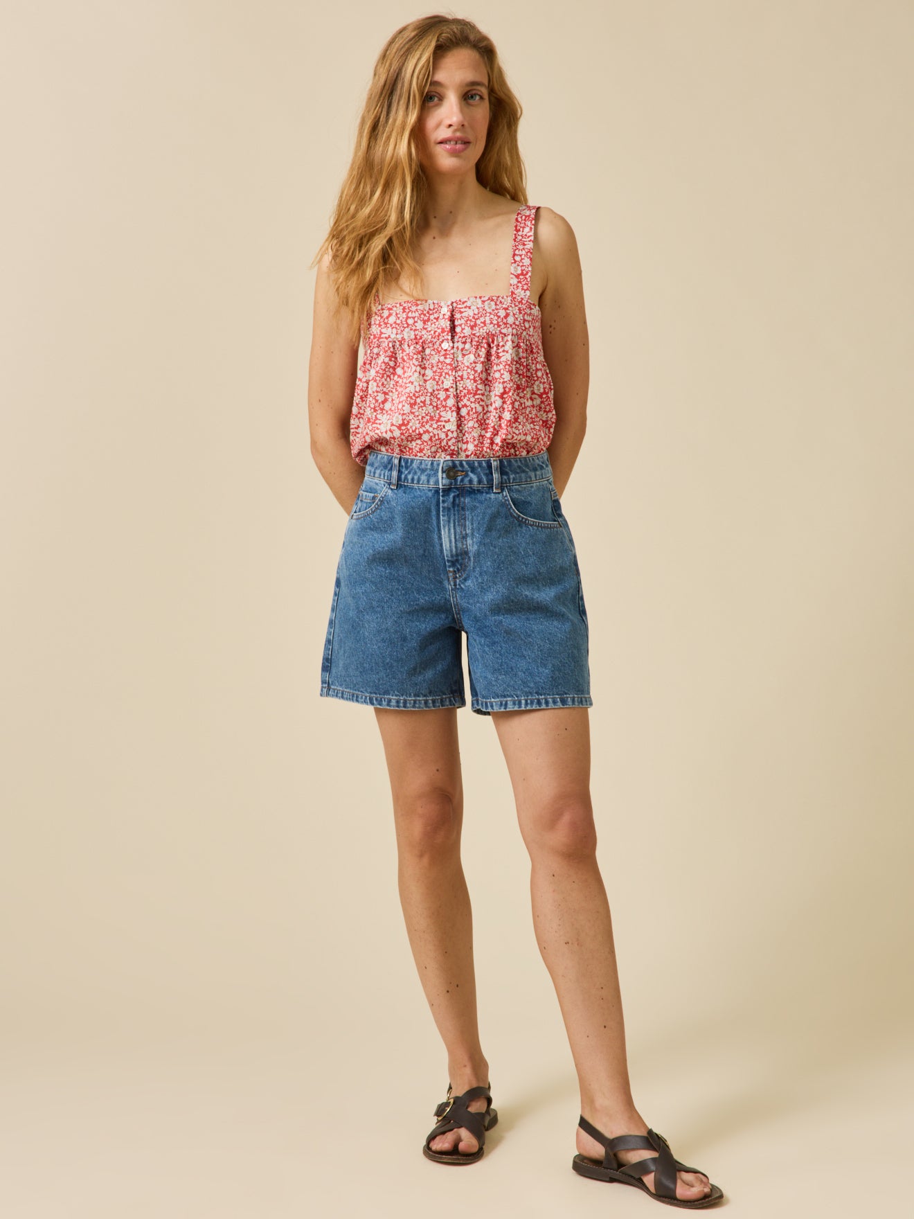 Damesjeansshort - biokatoen