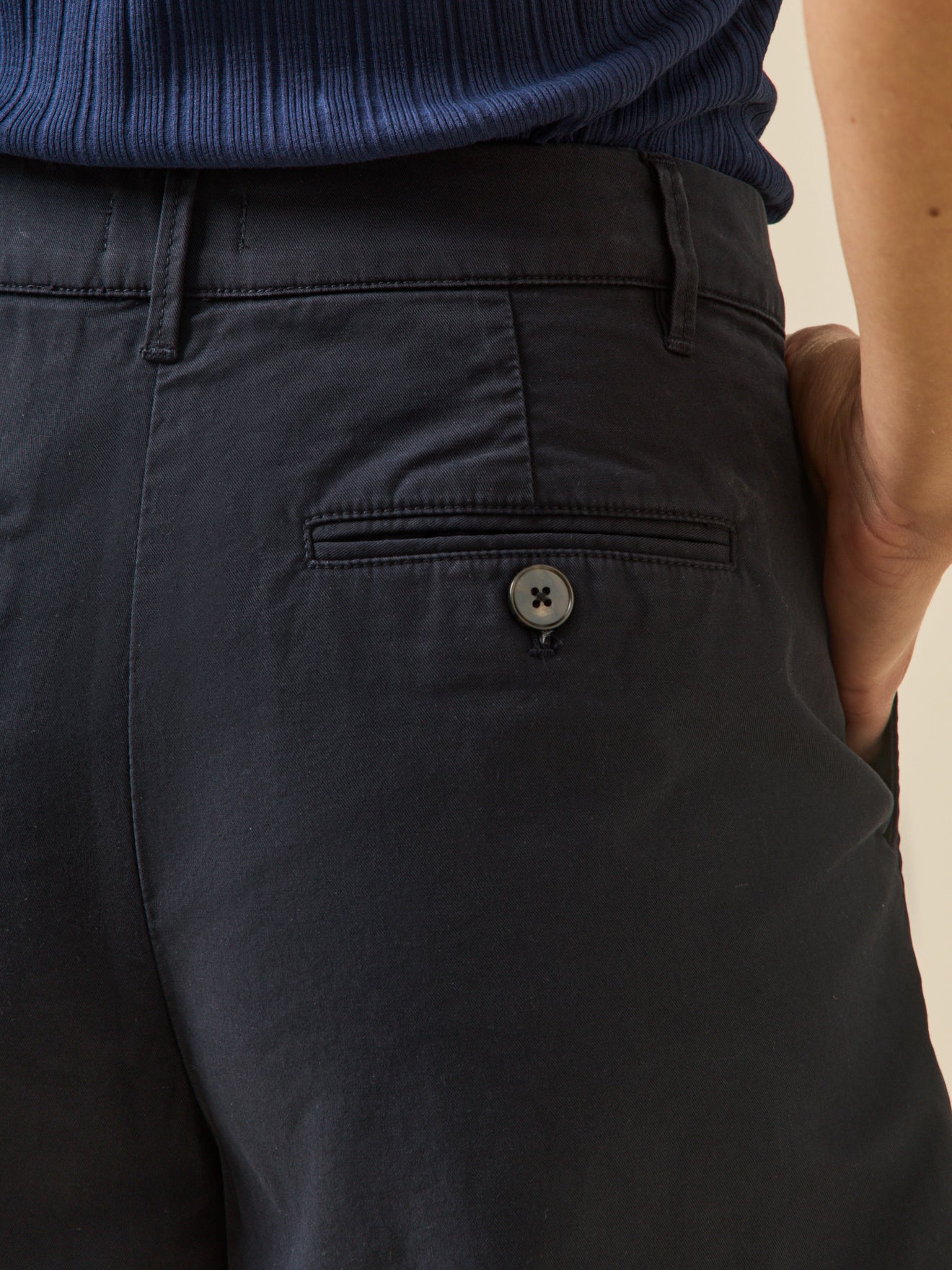Chino fit damesshort - katoen en linnen