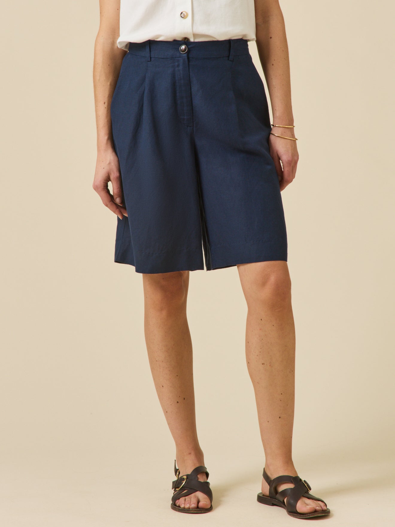 Bermuda femme lin et viscose