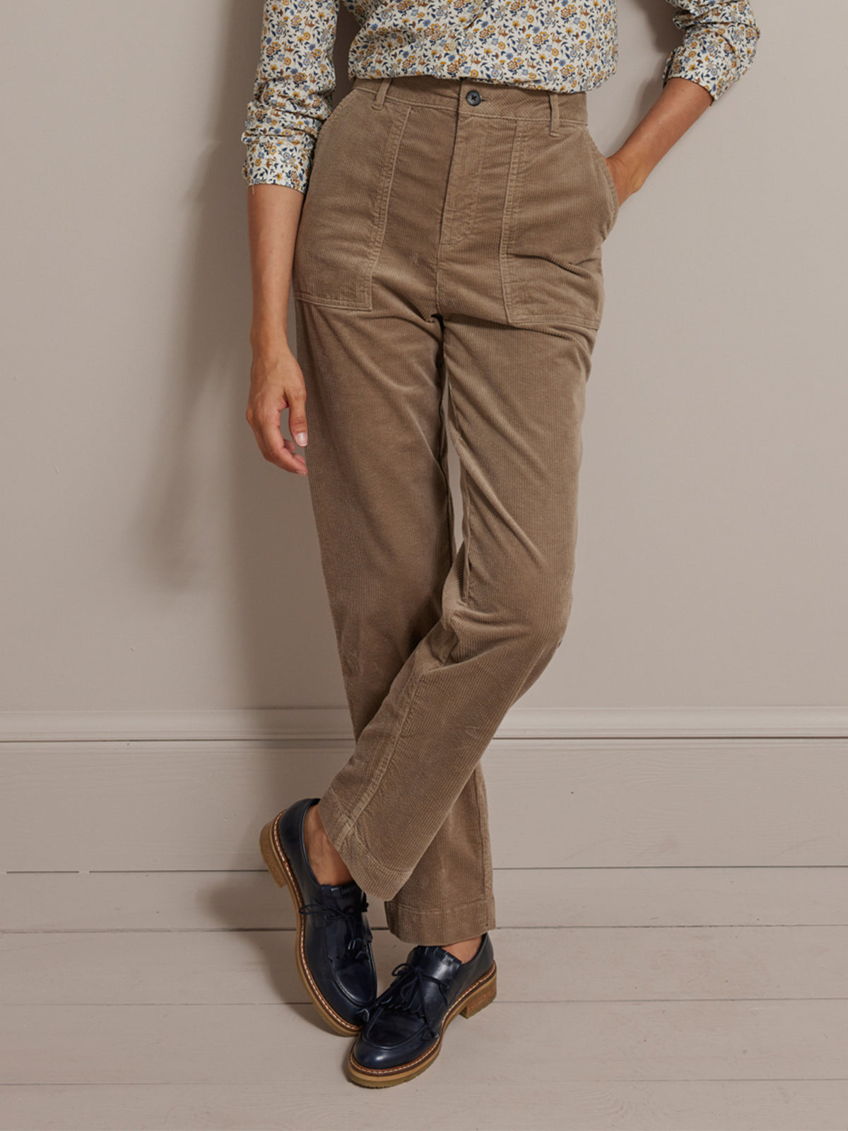 Pantalon cargo velours côtelé femme Inès