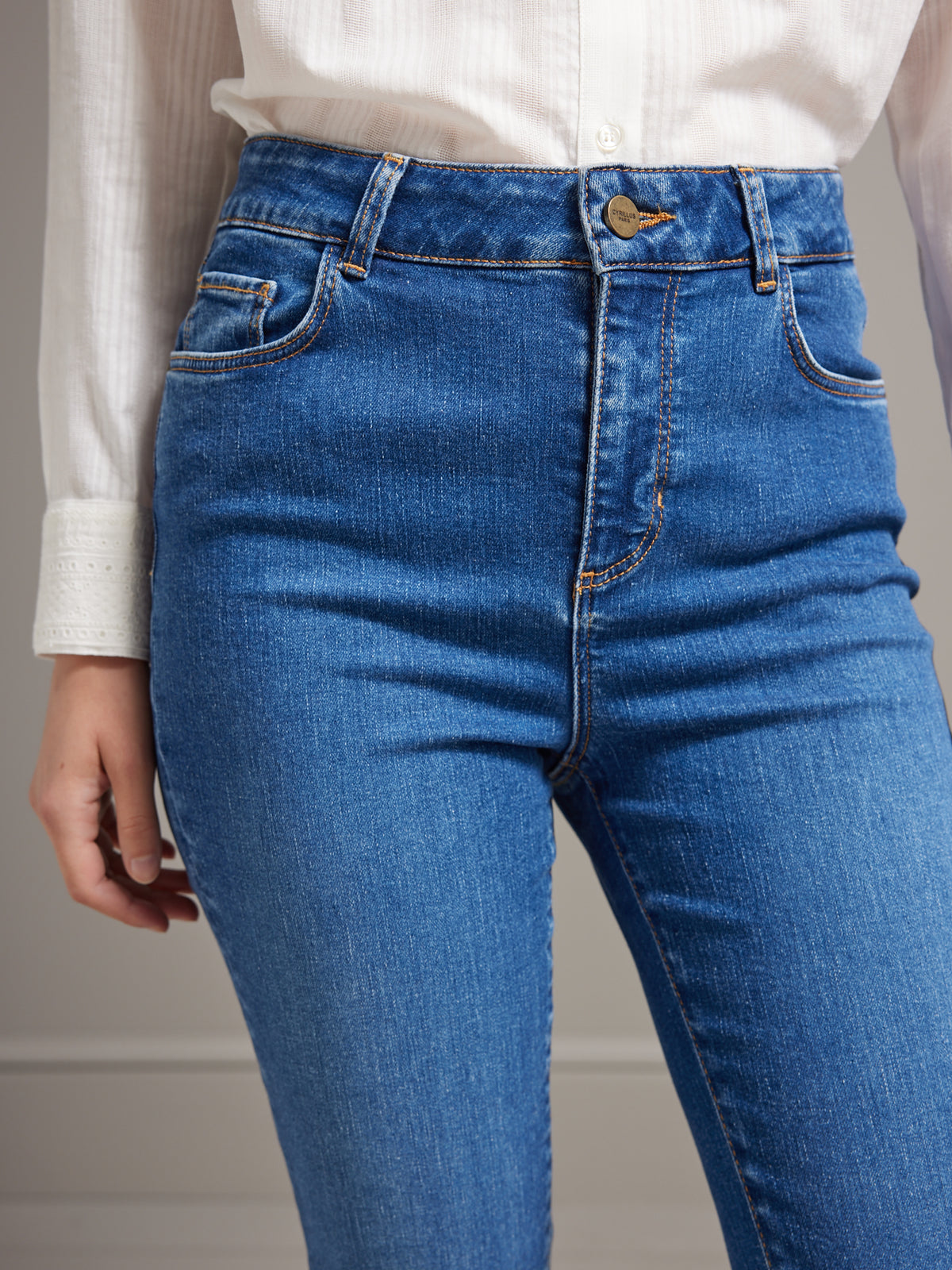 Damesjeans Mathilde, slim fit - biokatoen, ecologische wassing