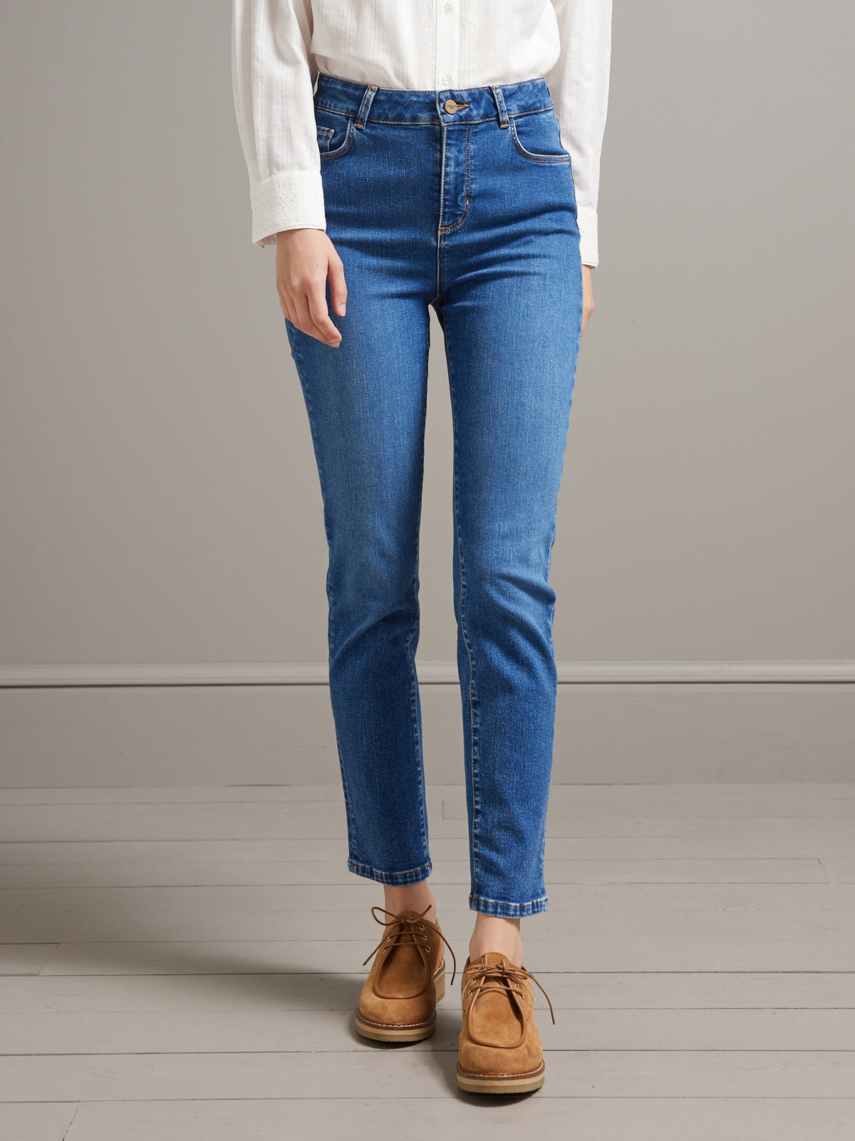 Damesjeans Mathilde, slim fit - biokatoen, ecologische wassing