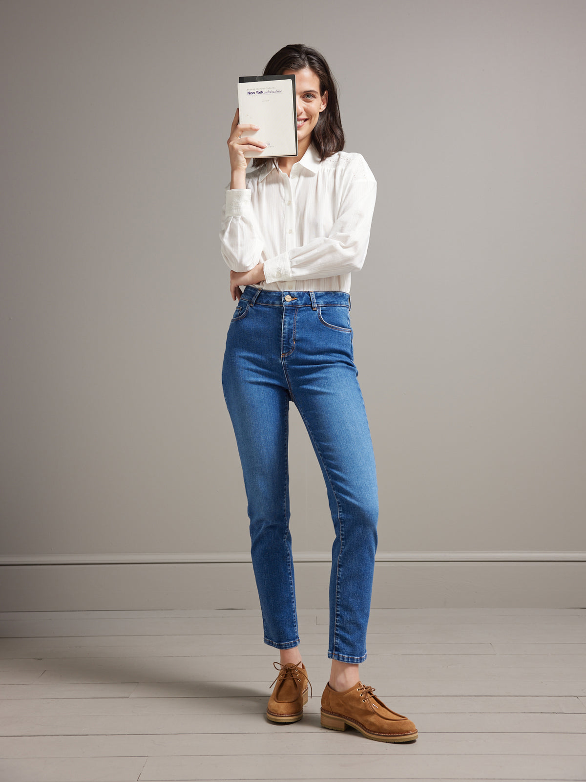 Damesjeans Mathilde, slim fit - biokatoen, ecologische wassing