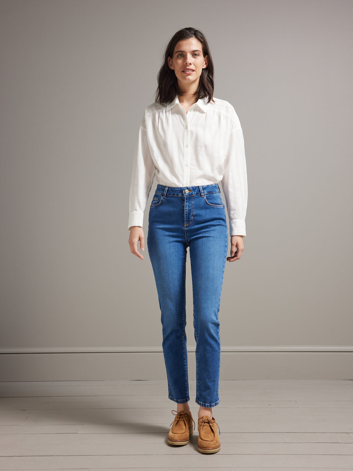 Damesjeans Mathilde, slim fit - biokatoen, ecologische wassing