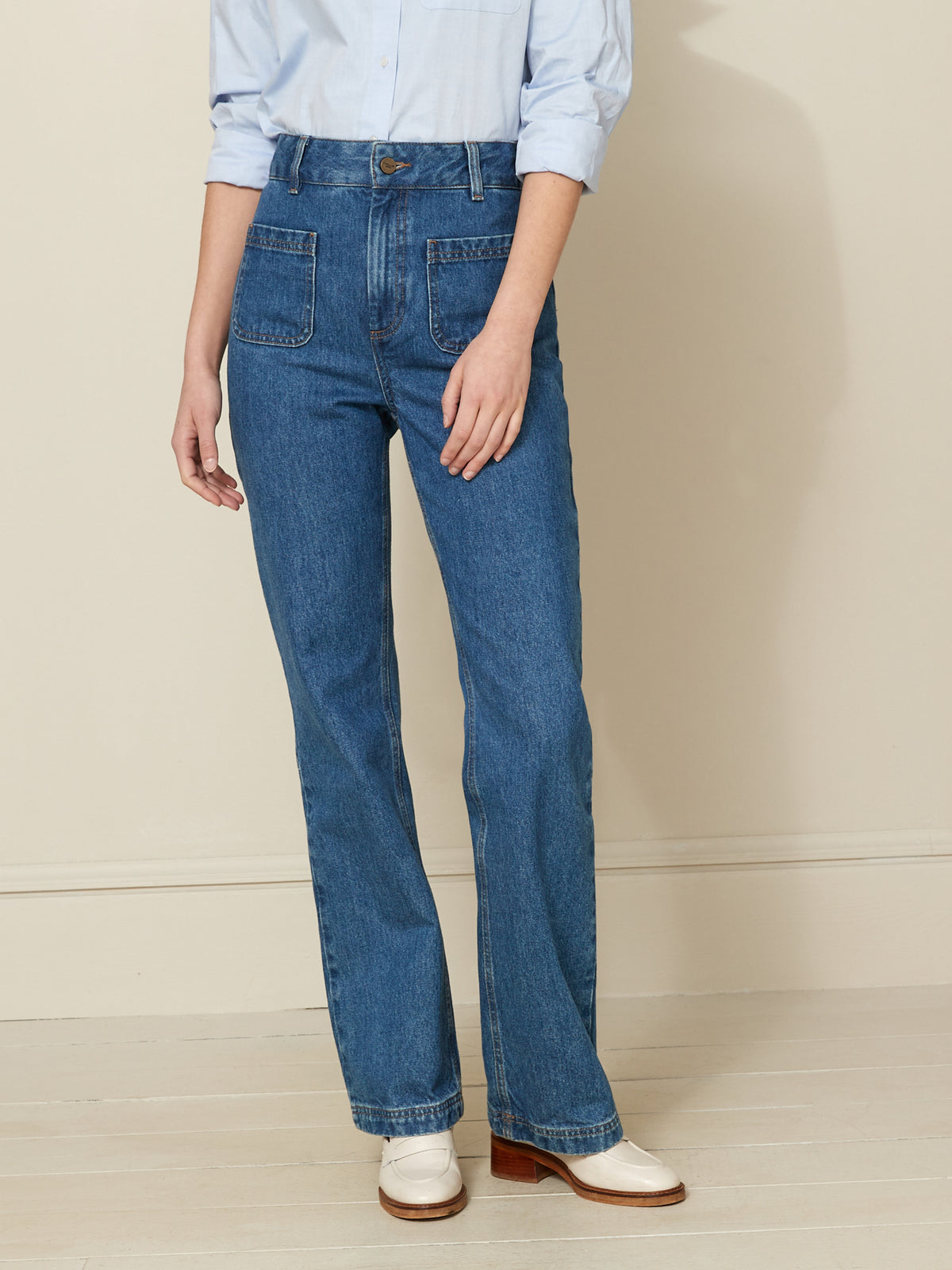 Jean bootcut femme Maria - coton biologique, délavage écoresponsable