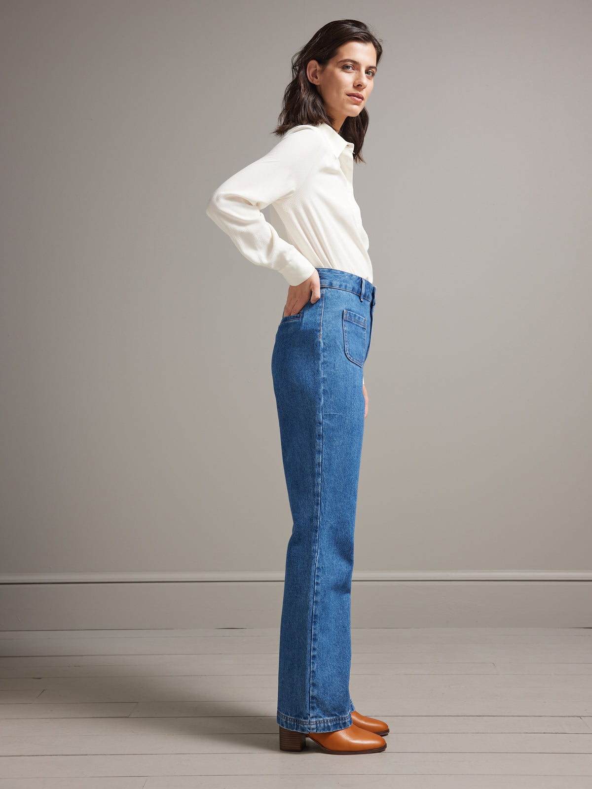 Jean bootcut femme Maria - coton biologique, délavage écoresponsable