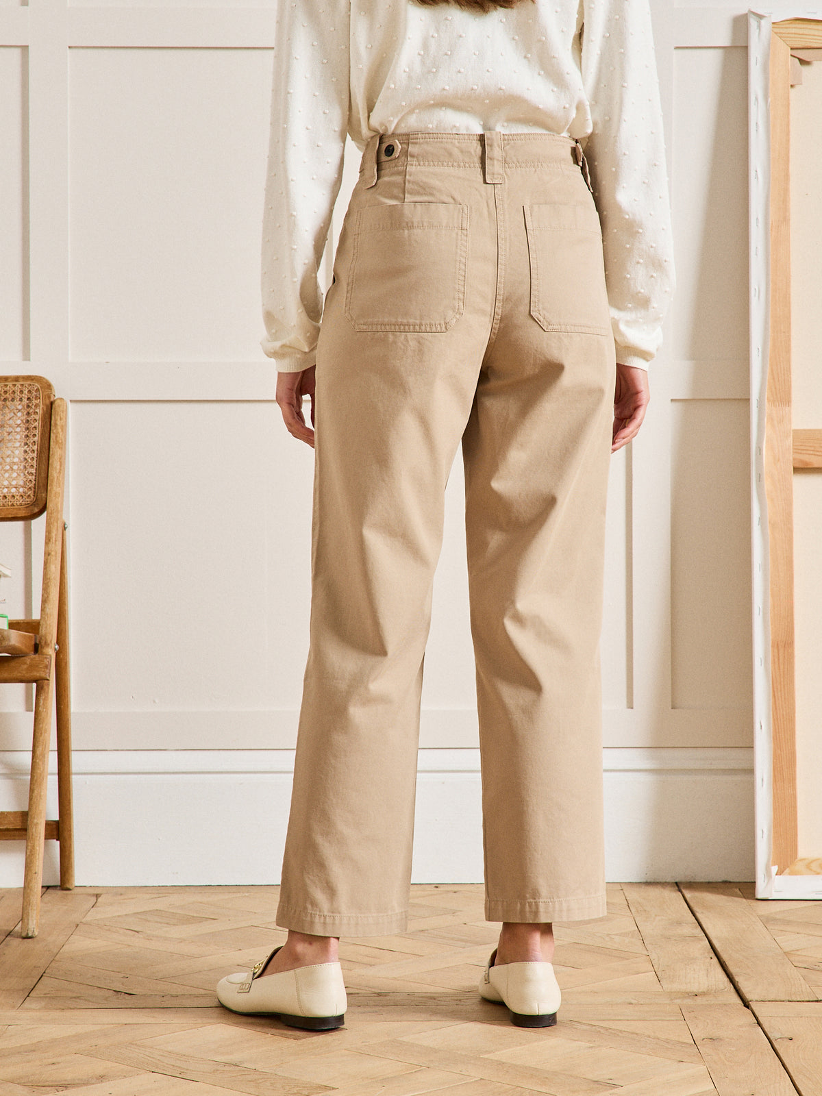 Damescargobroek in gabardine Léonie