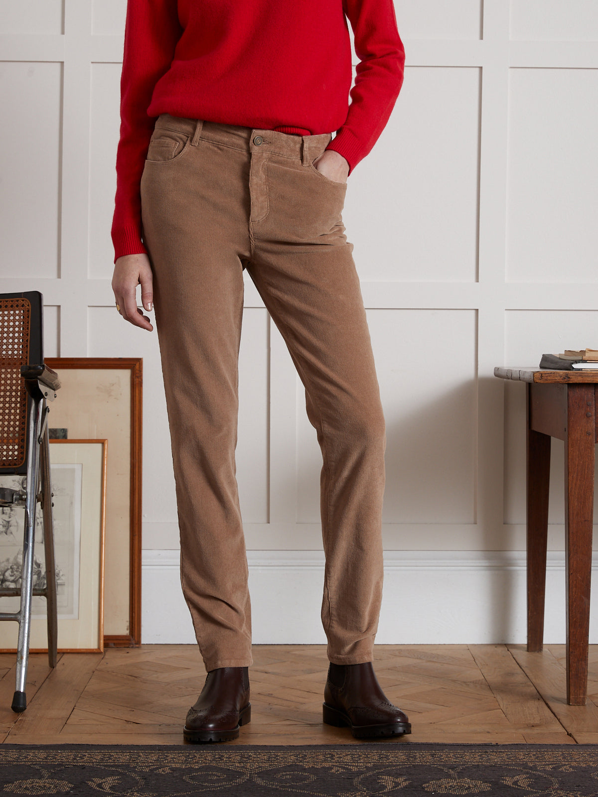 Slim fit damesbroek in velours Chloé