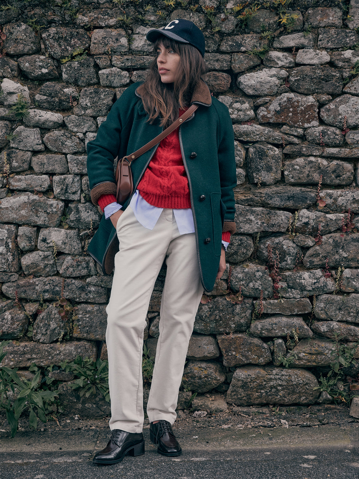 Pantalon chino velours femme