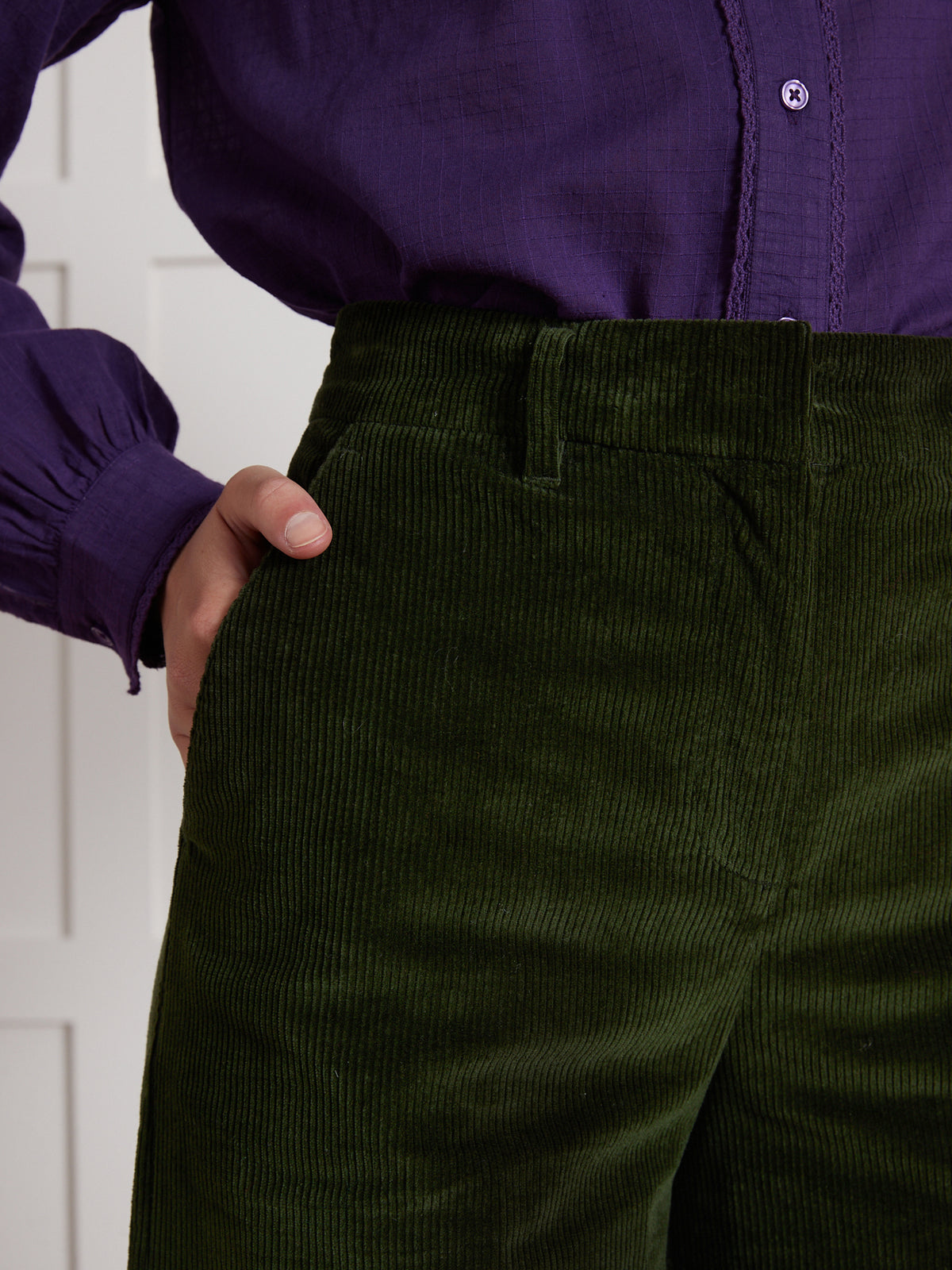 Pantalon large velours femme Sophie