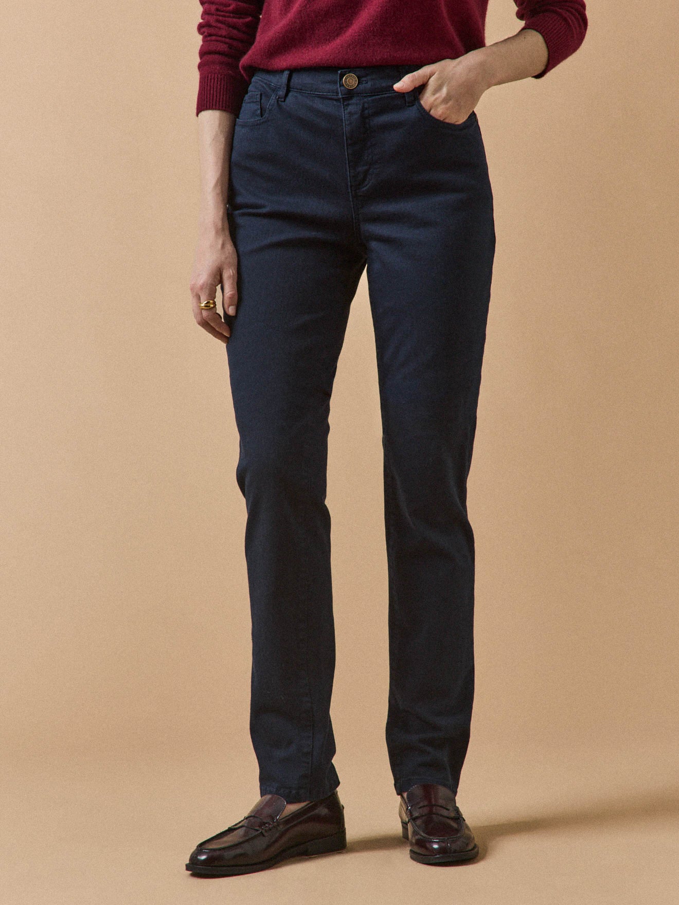Gekleurde slim fit damesjeans Aude
