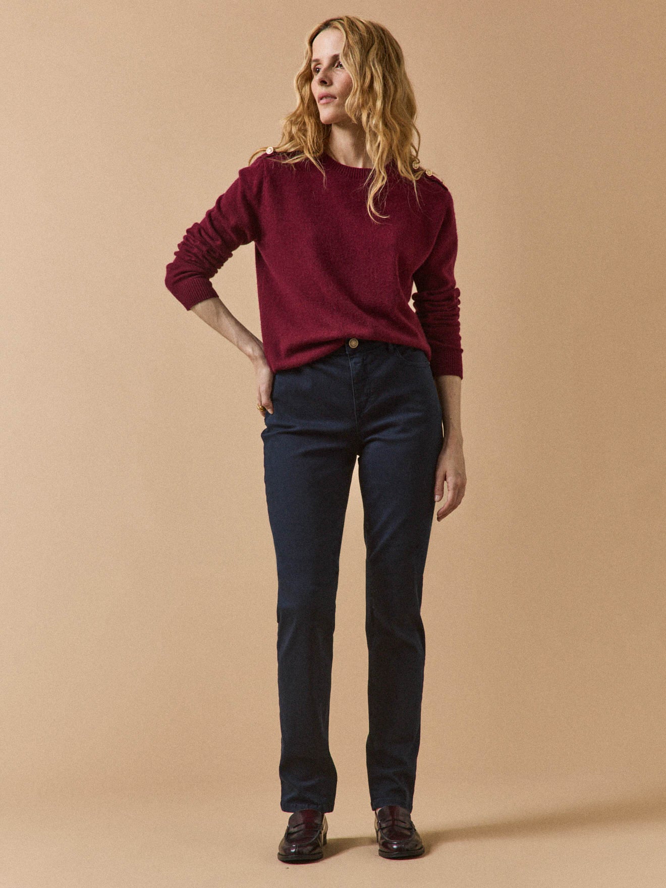 Gekleurde slim fit damesjeans Aude