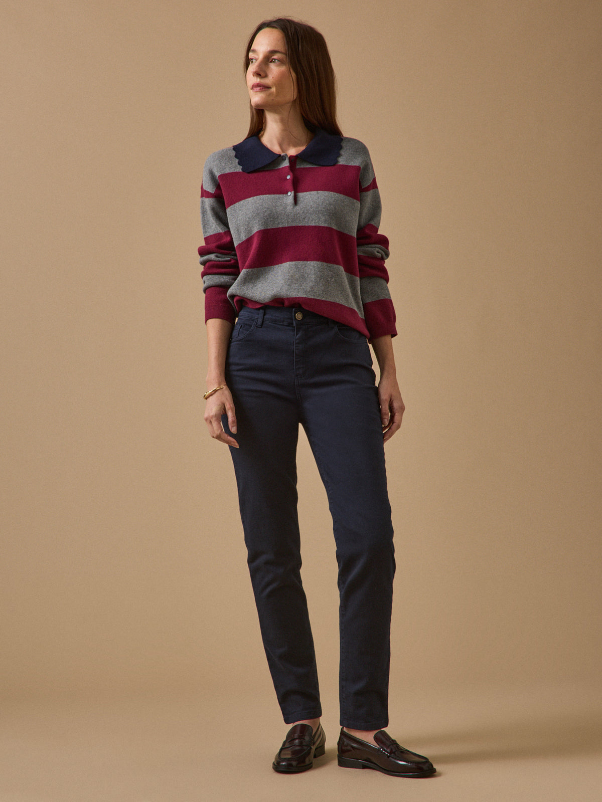 Gekleurde slim fit damesjeans Aude