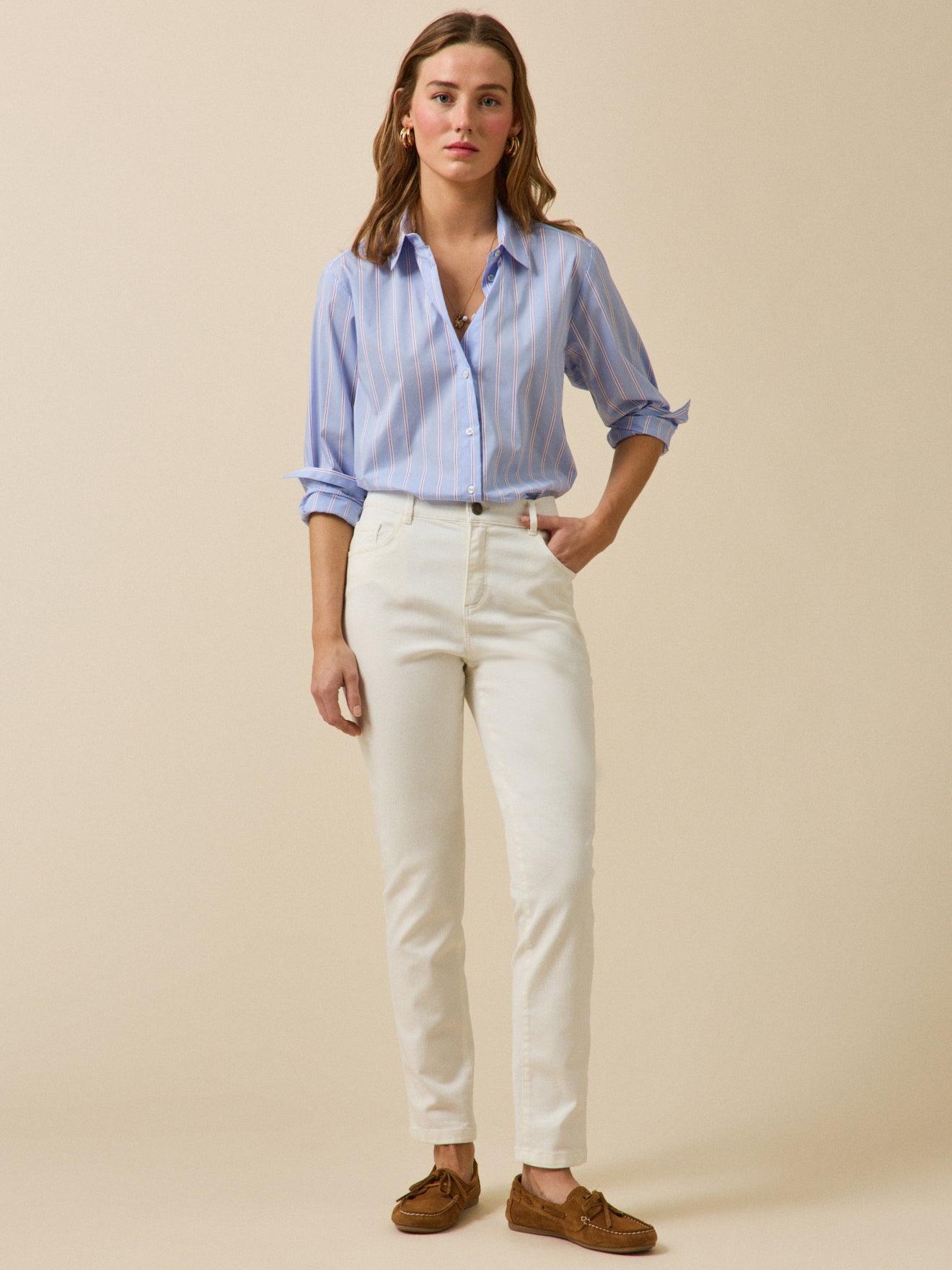 Slim fit damesjeans in biokatoen Aurélie