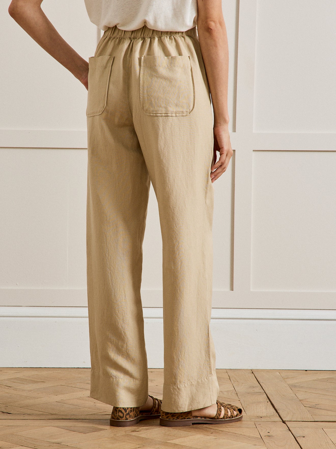 Pantalon droit lin et viscose femme Lina