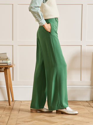 Pantalon extra large tissu crêpe femme Ava