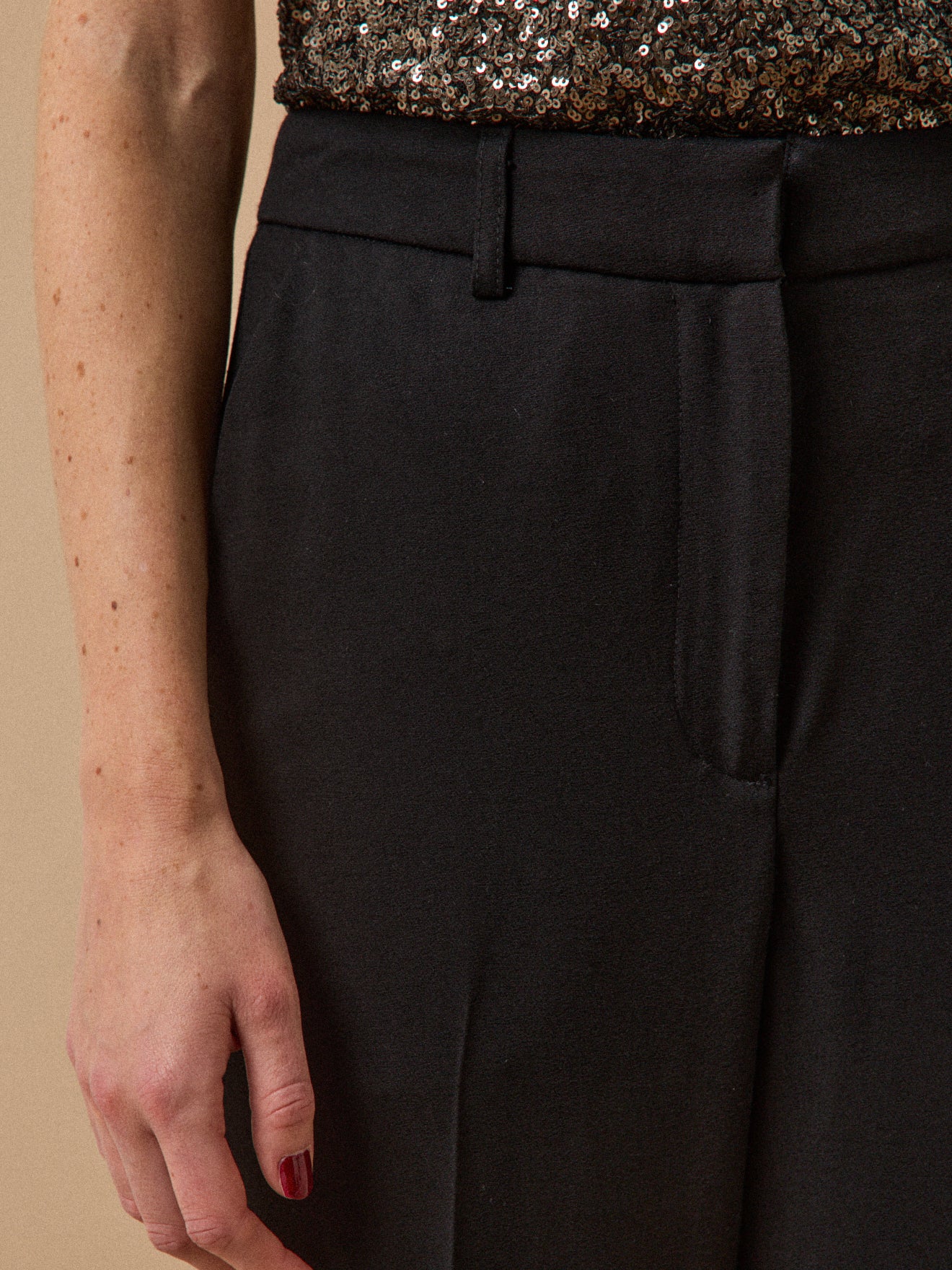 Pantalon droit tissu crêpe femme Joy