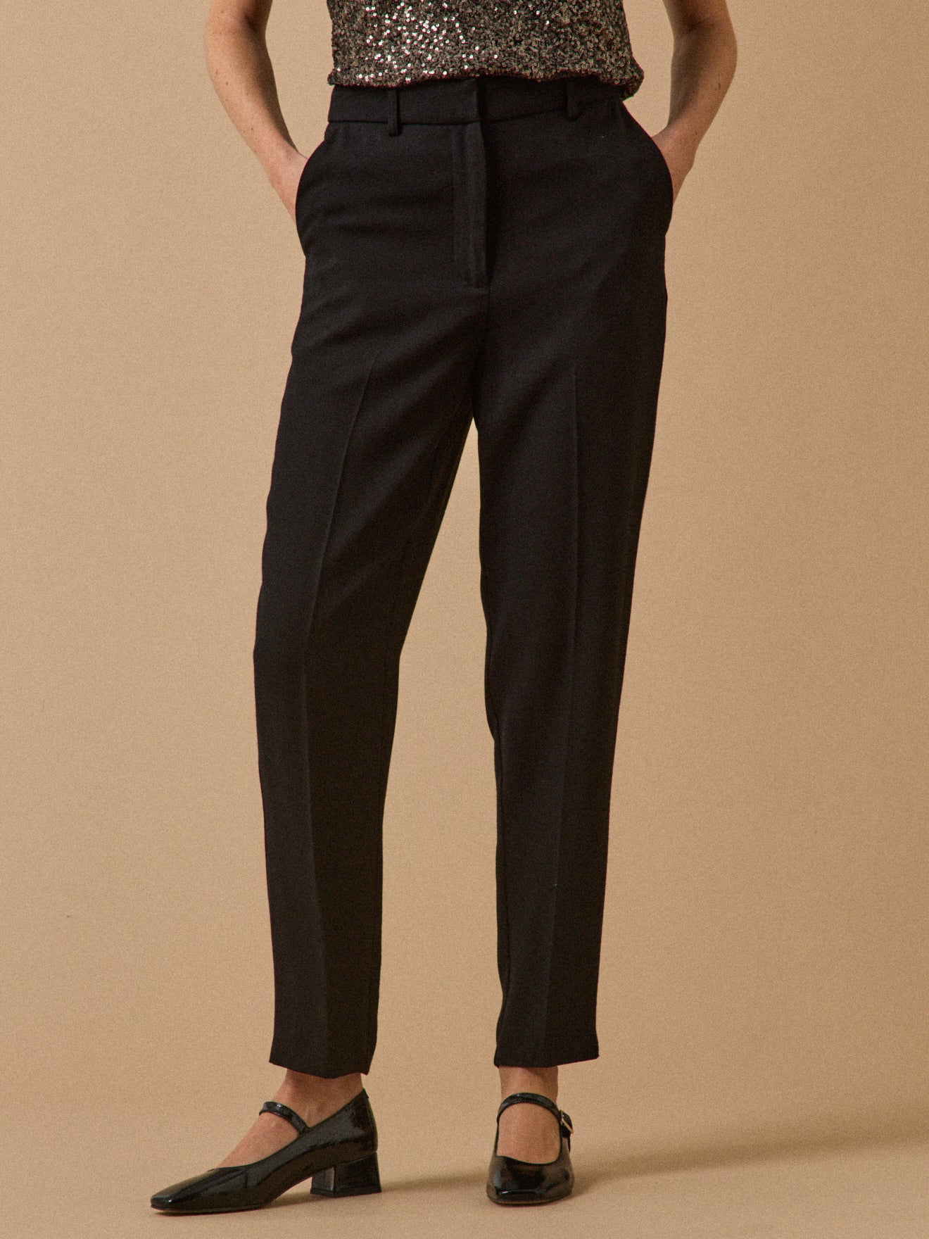 Pantalon droit tissu crêpe femme Joy
