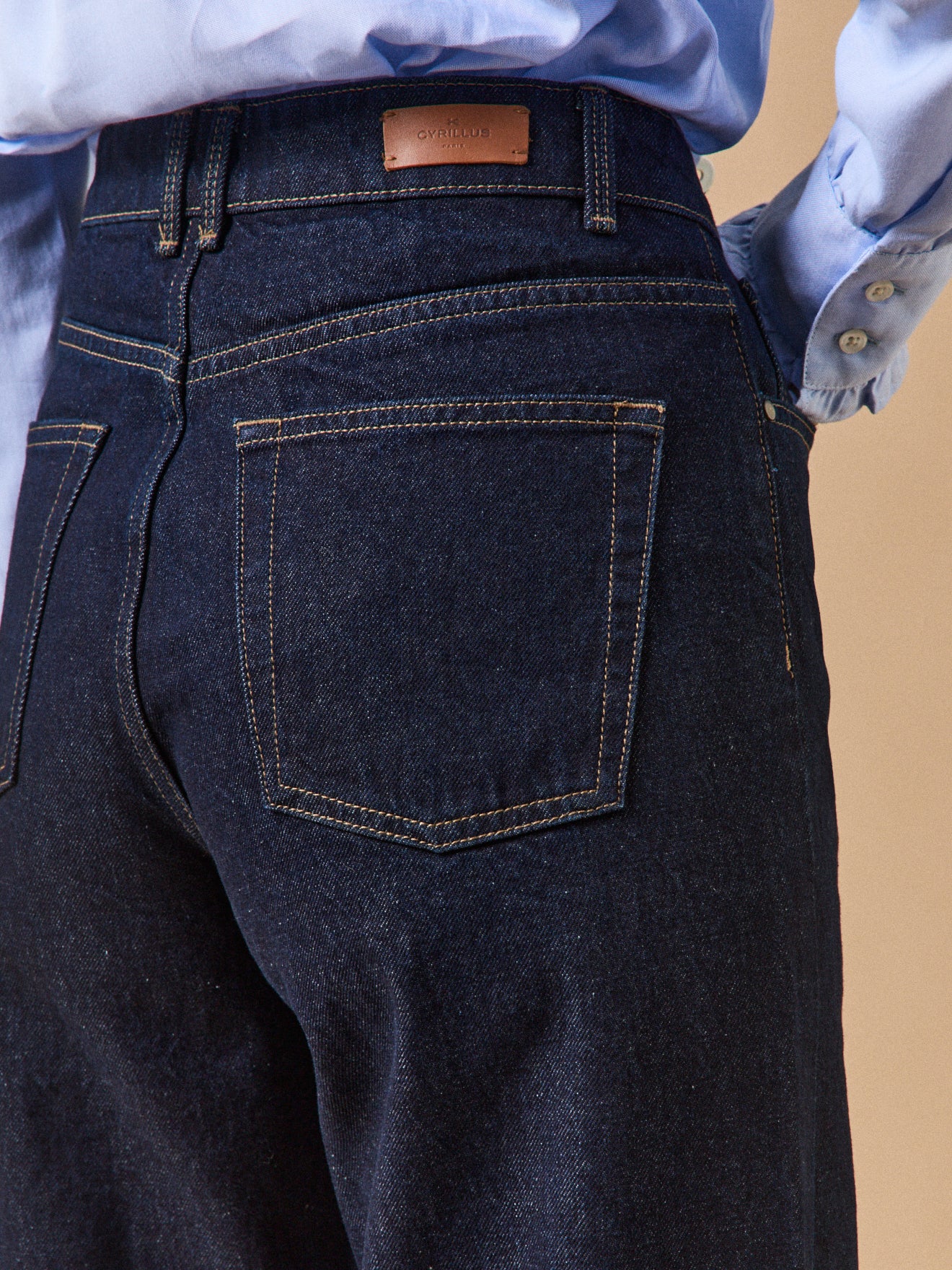 Damesjeans met wijde pijpen in biokatoen Zoé