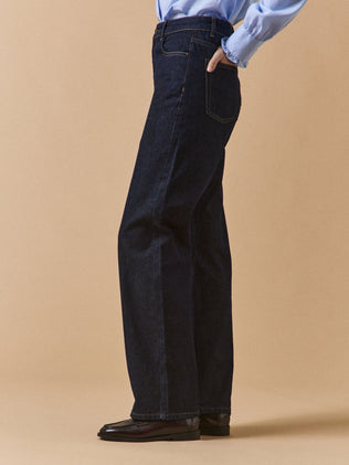 Damesjeans met wijde pijpen in biokatoen Zoé