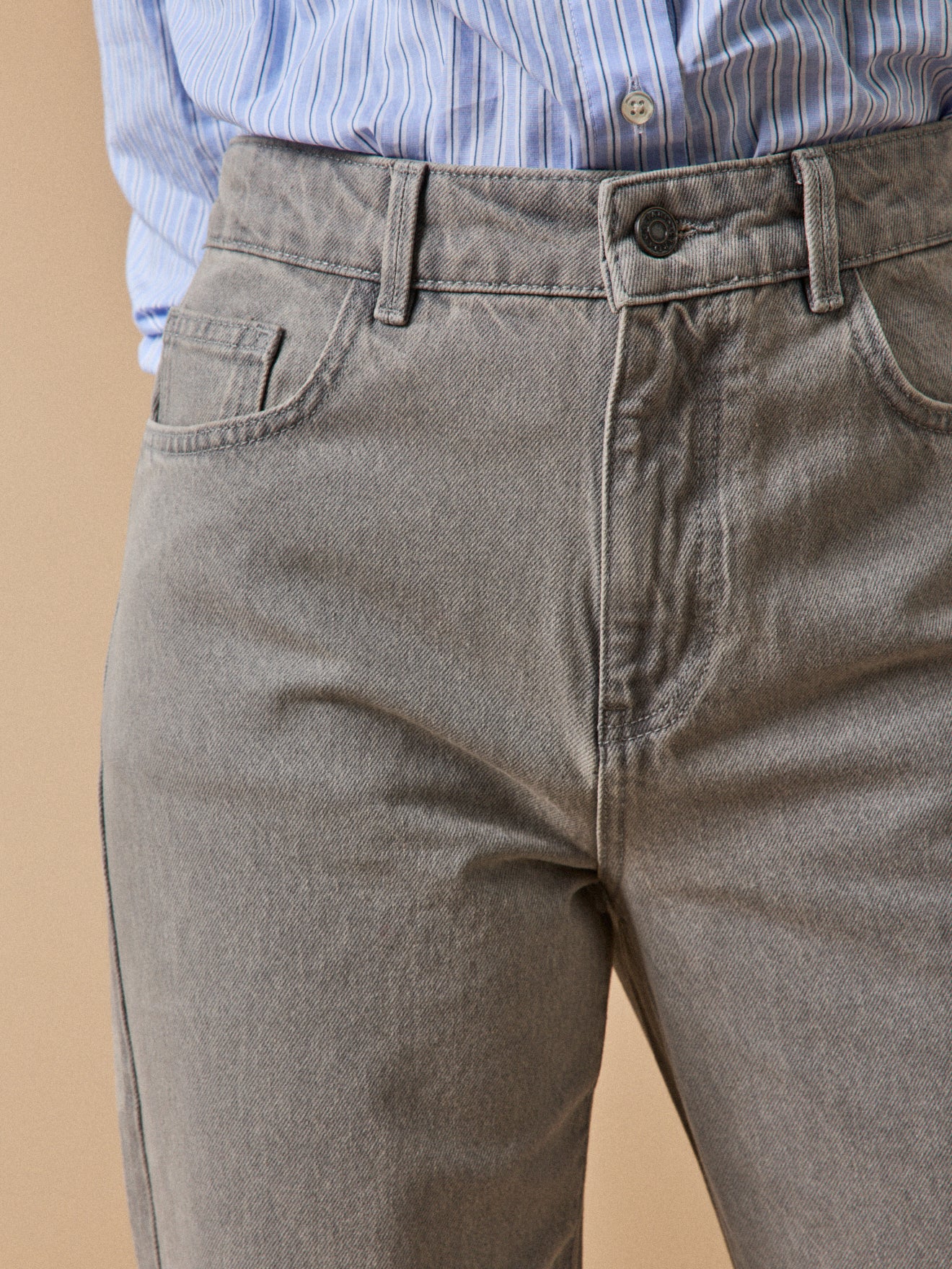 Damesjeans met wijde pijpen in biokatoen Zoé
