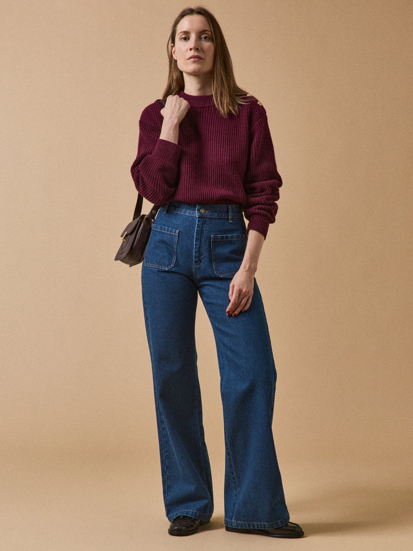 Flared damesjeans in biokatoen Suzanne