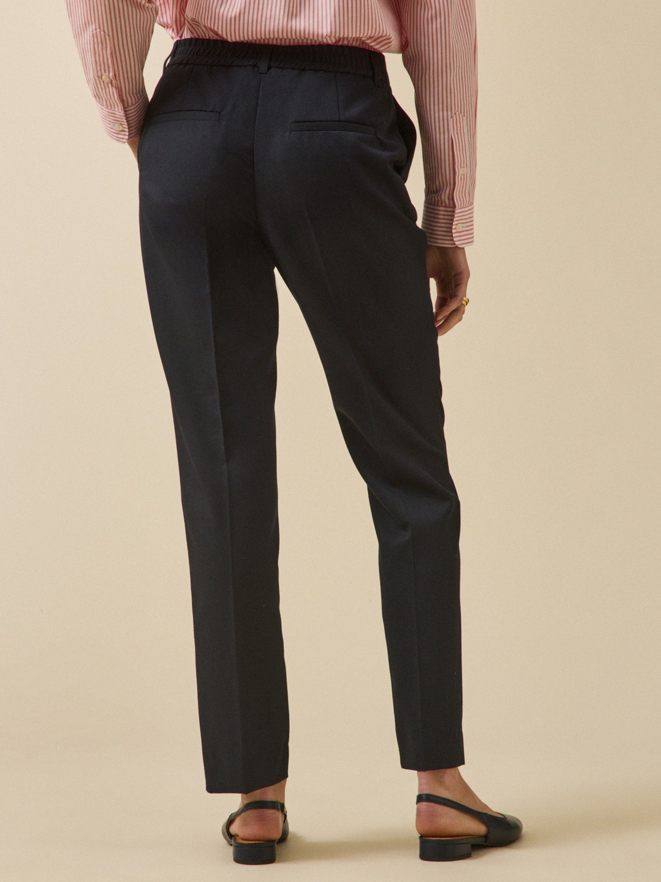 Damesbroek met sigarettenpijpen Léa - effen wolmix