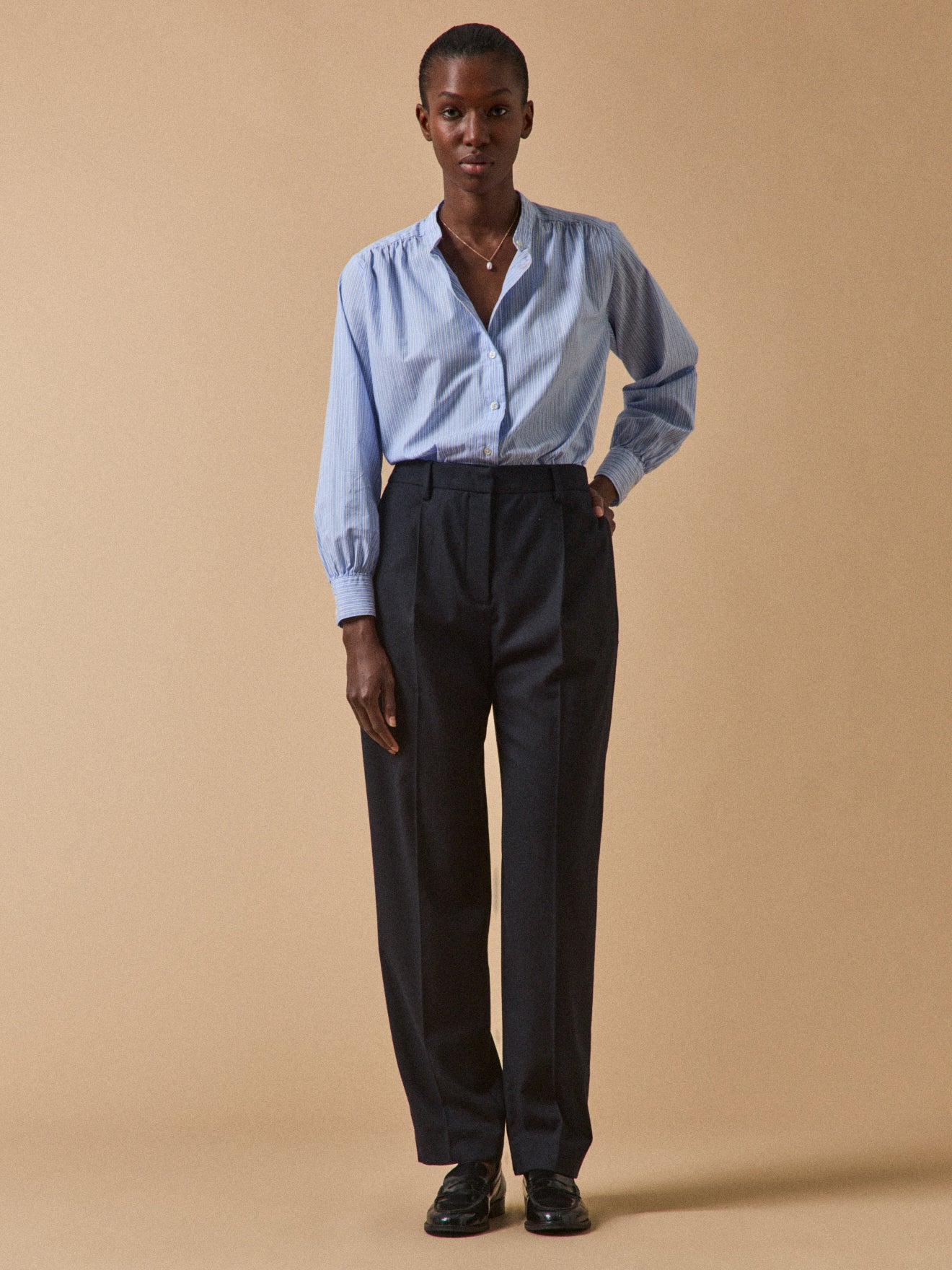 Carrot fit damesbroek in flanel Hélène