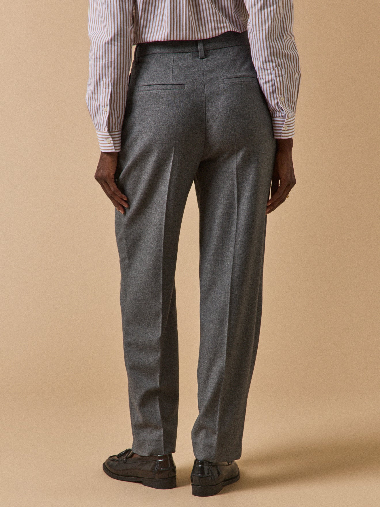 Carrot fit damesbroek in flanel Hélène