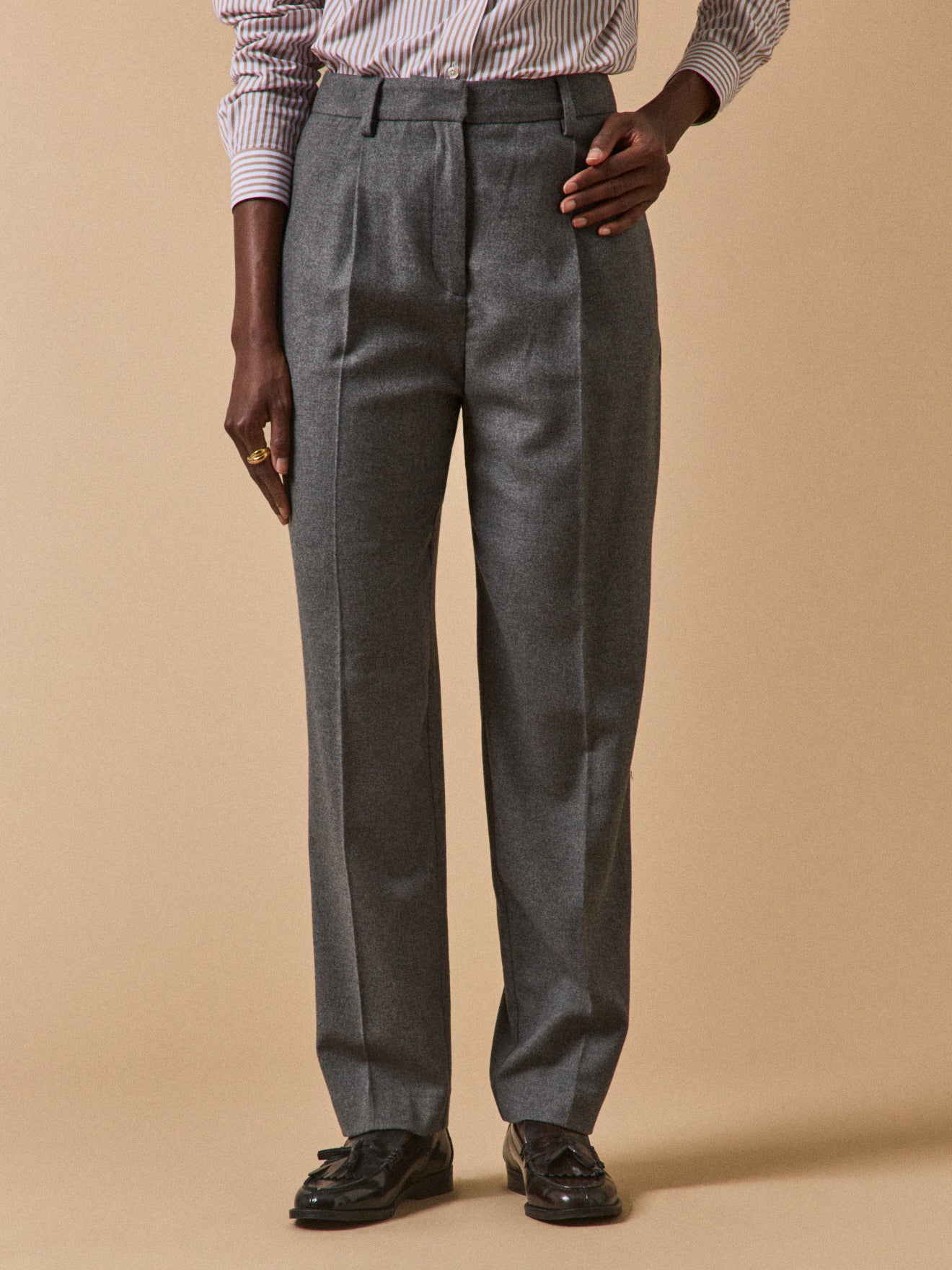 Carrot fit damesbroek in flanel Hélène