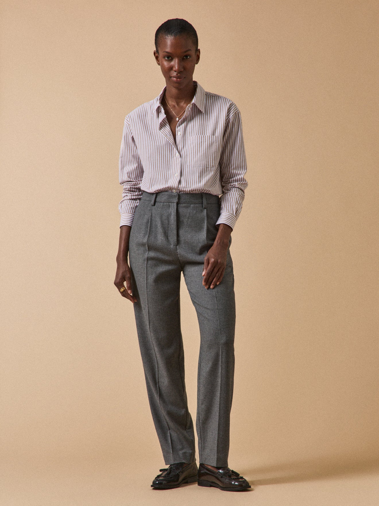 Carrot fit damesbroek in flanel Hélène