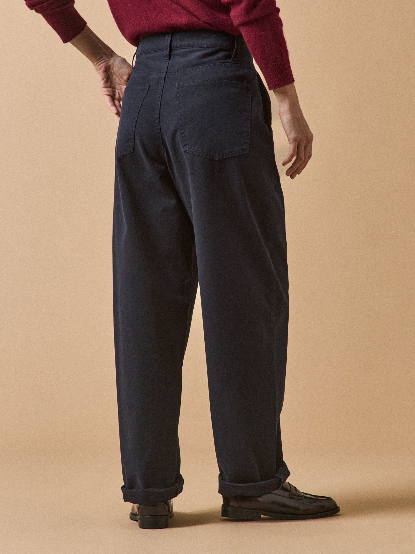 Carrot fit damesbroek in katoenen twill Célestine