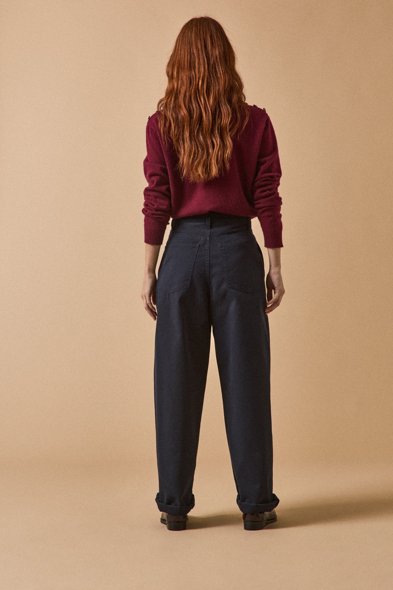 Carrot fit damesbroek in katoenen twill Célestine