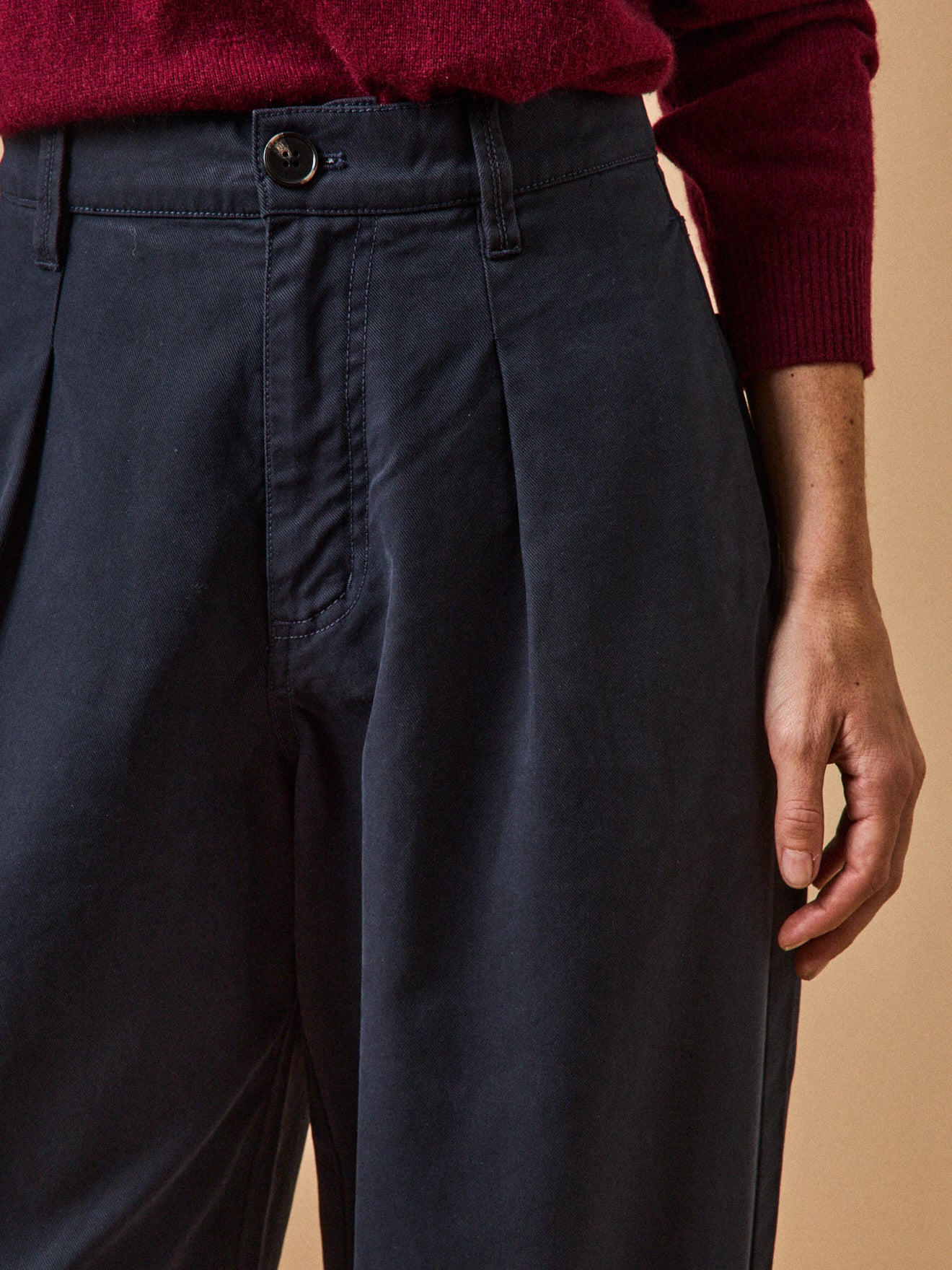 Carrot fit damesbroek in katoenen twill Célestine