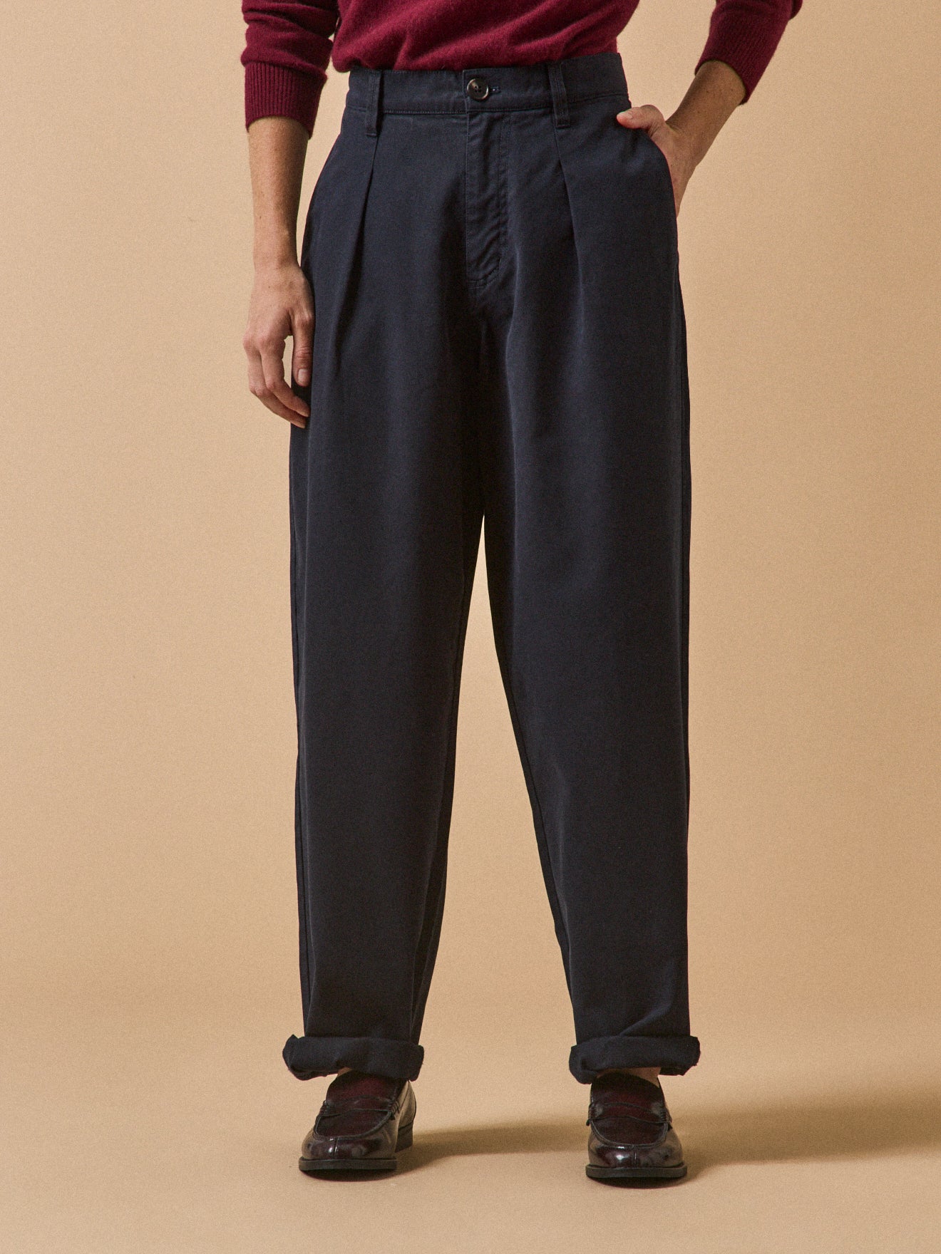 Carrot fit damesbroek in katoenen twill Célestine