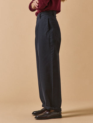 Pantalon carotte twill coton femme Céléstine