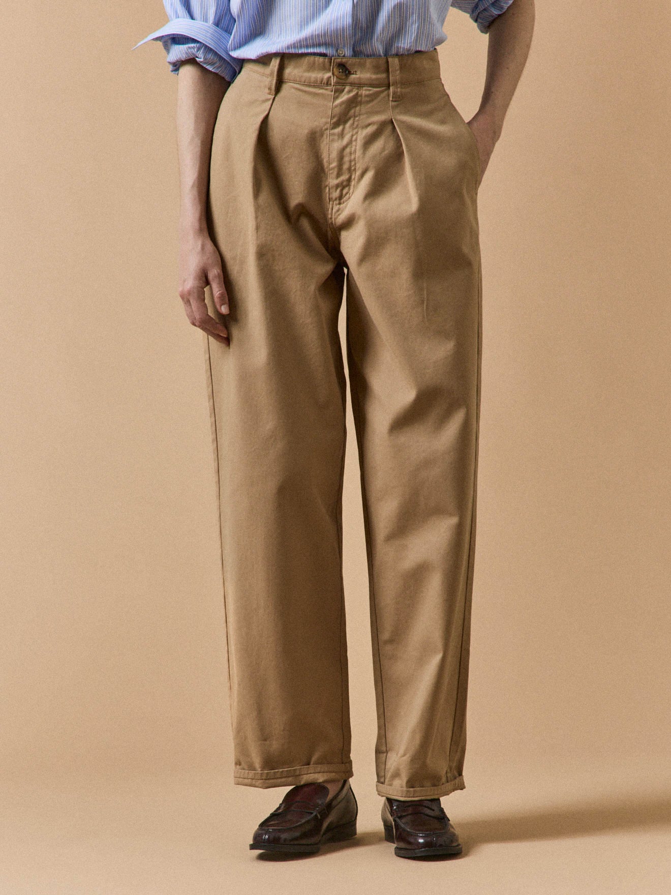 Carrot fit damesbroek in katoenen twill Célestine