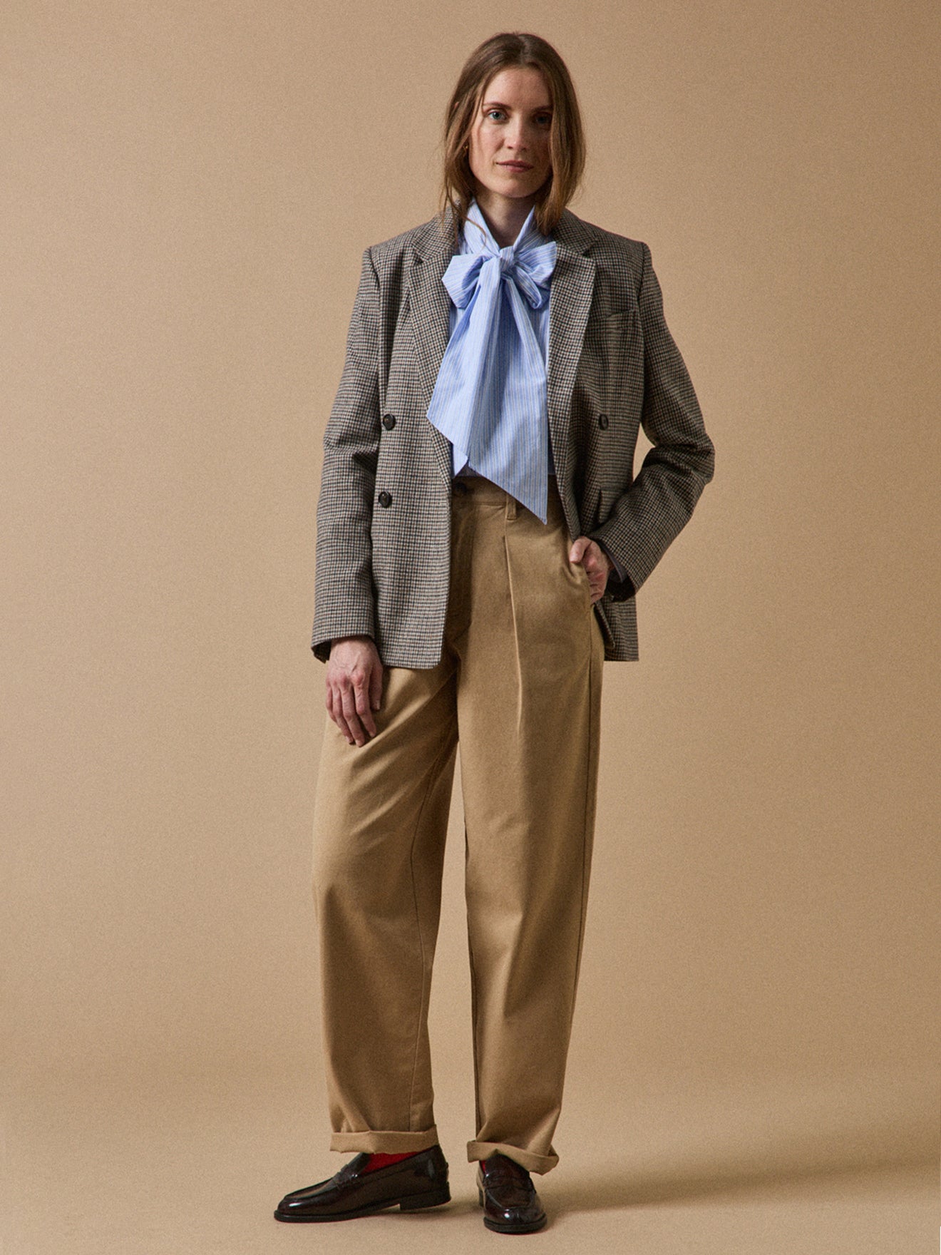 Carrot fit damesbroek in katoenen twill Célestine