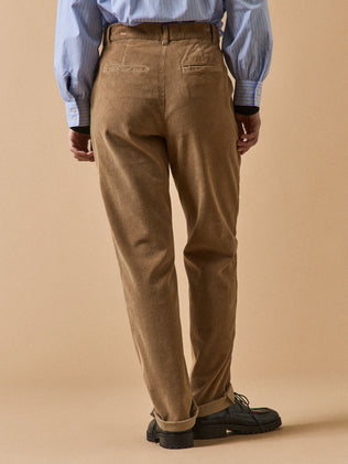 Chino damesbroek in velours Marine