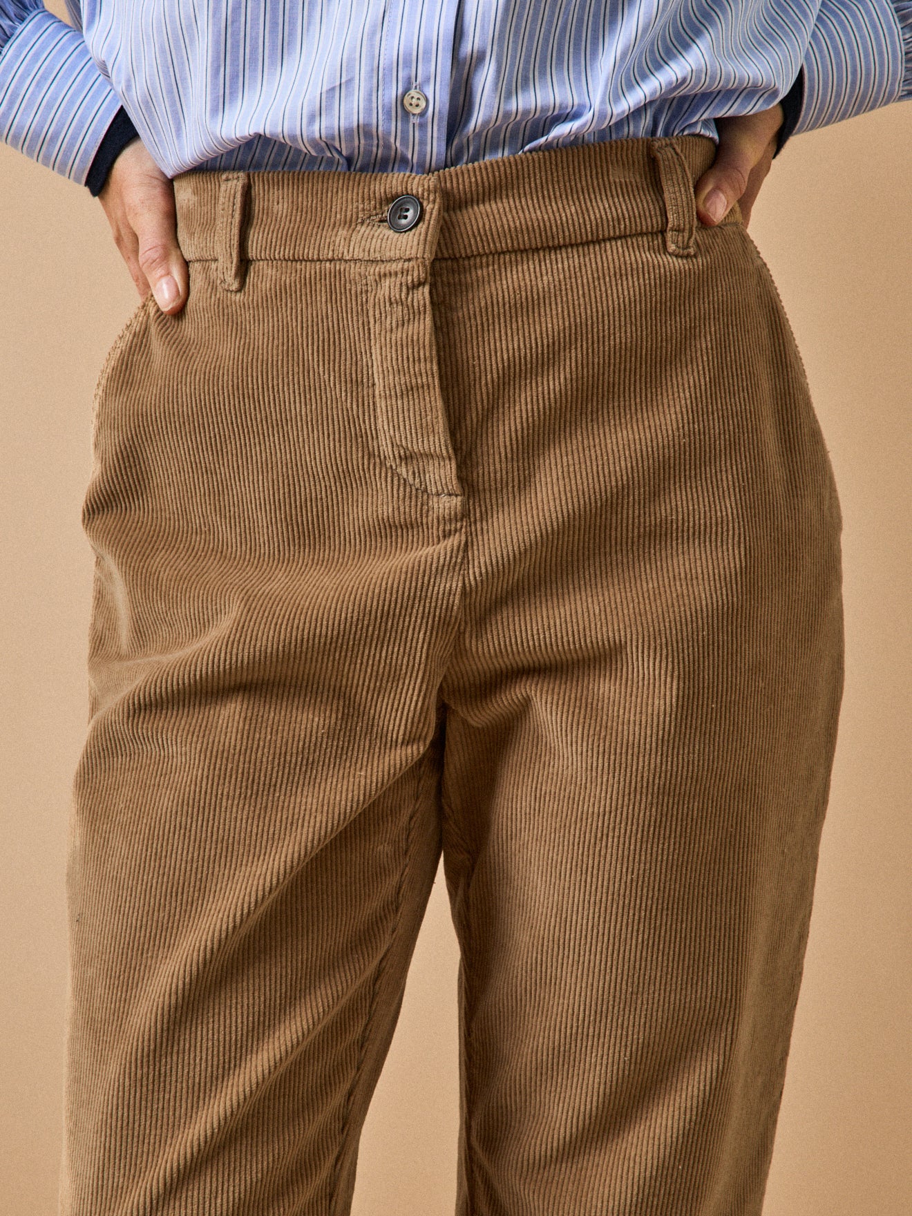Chino damesbroek in velours Marine
