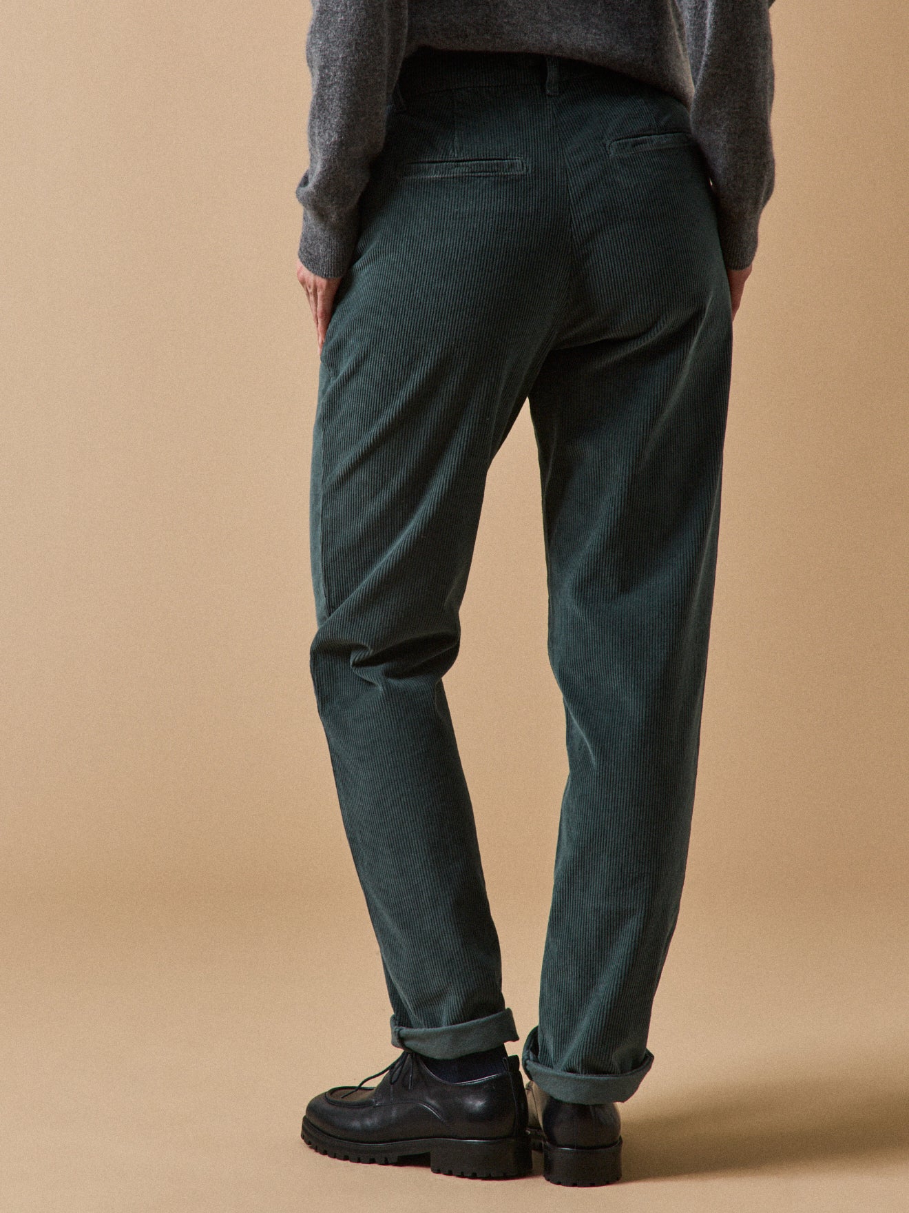 Chino damesbroek in velours Marine