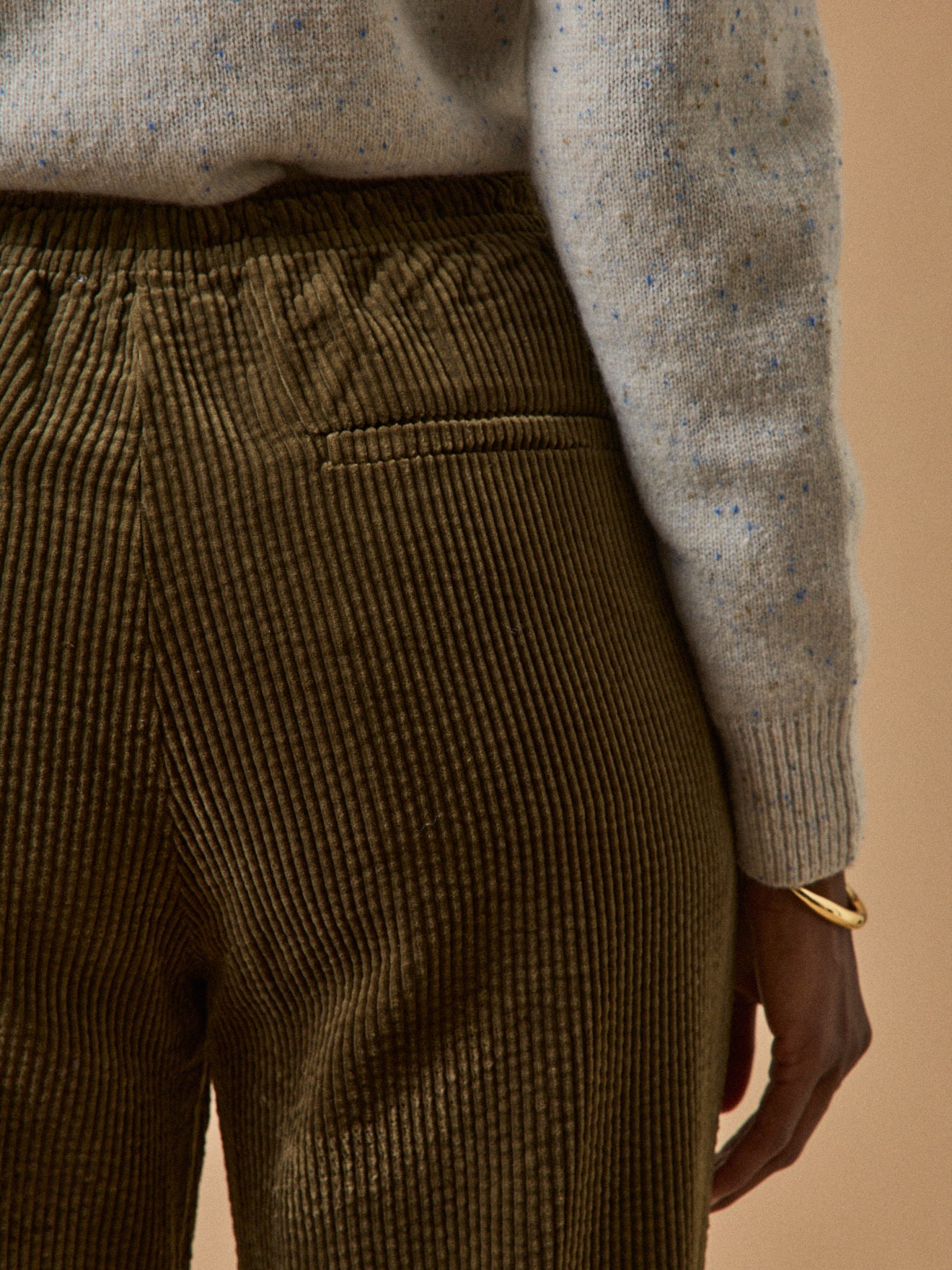 Damesbroek in gewafeld velours Agathe