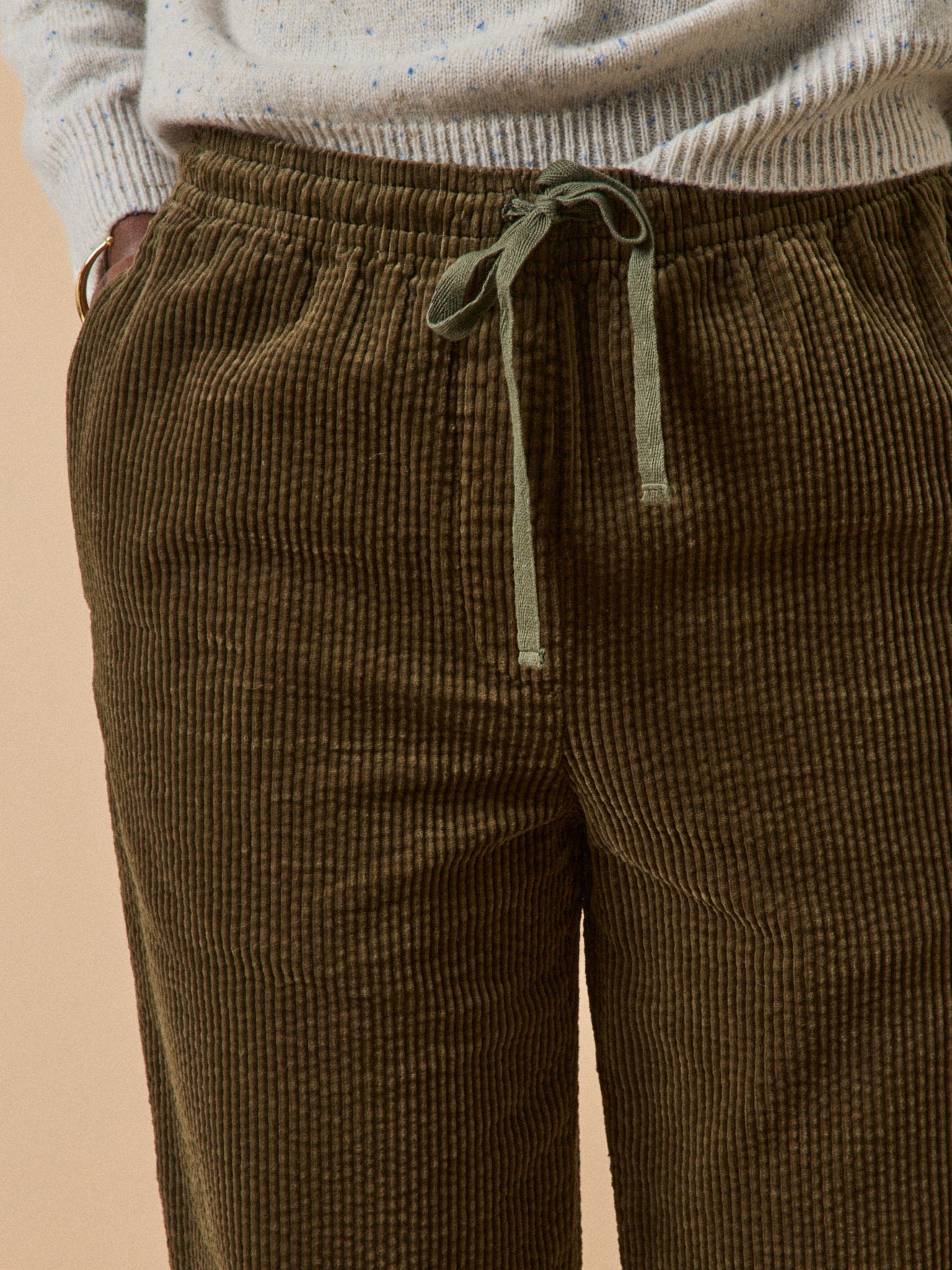 Damesbroek in gewafeld velours Agathe