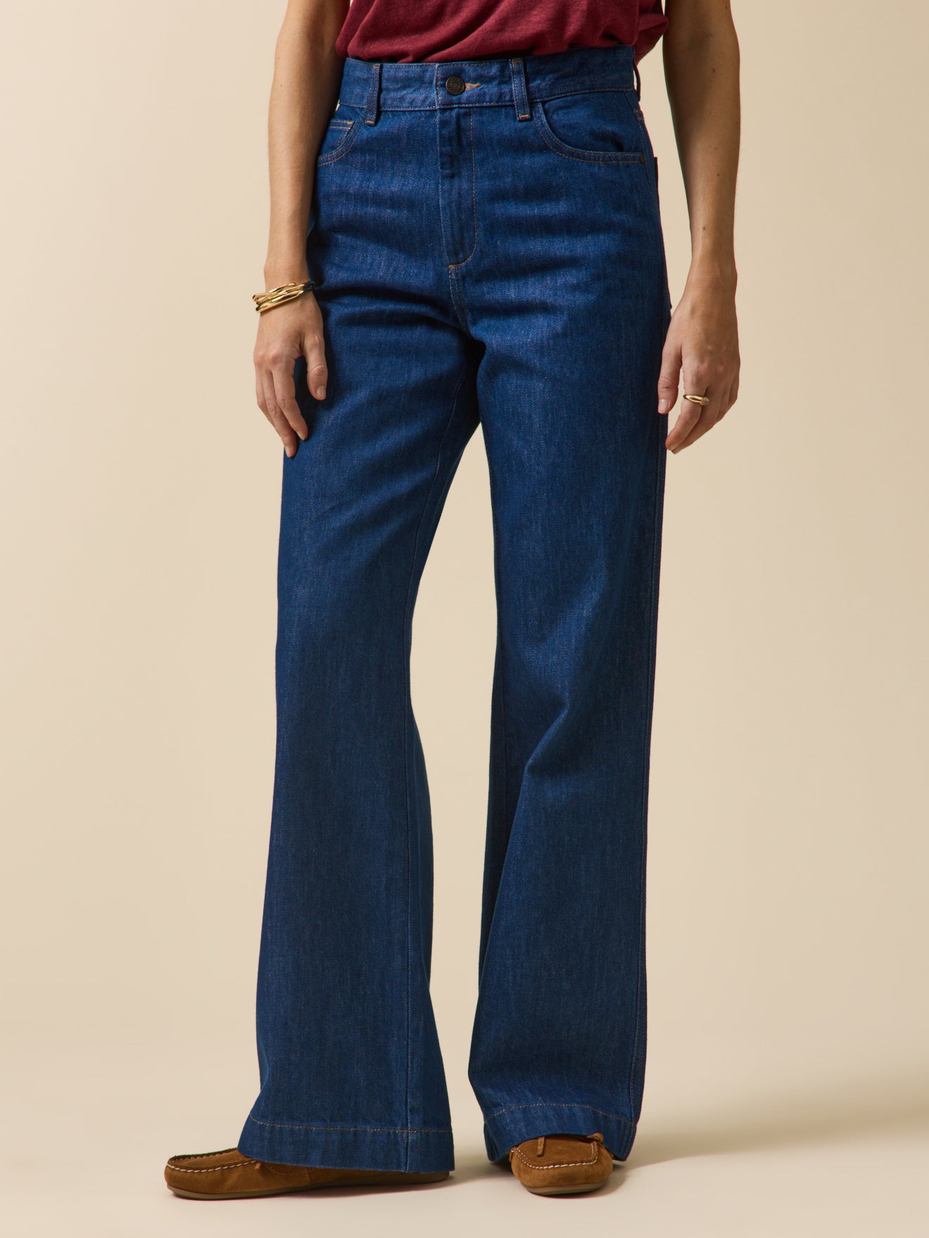 Flared damesjeans Manon - biokatoen