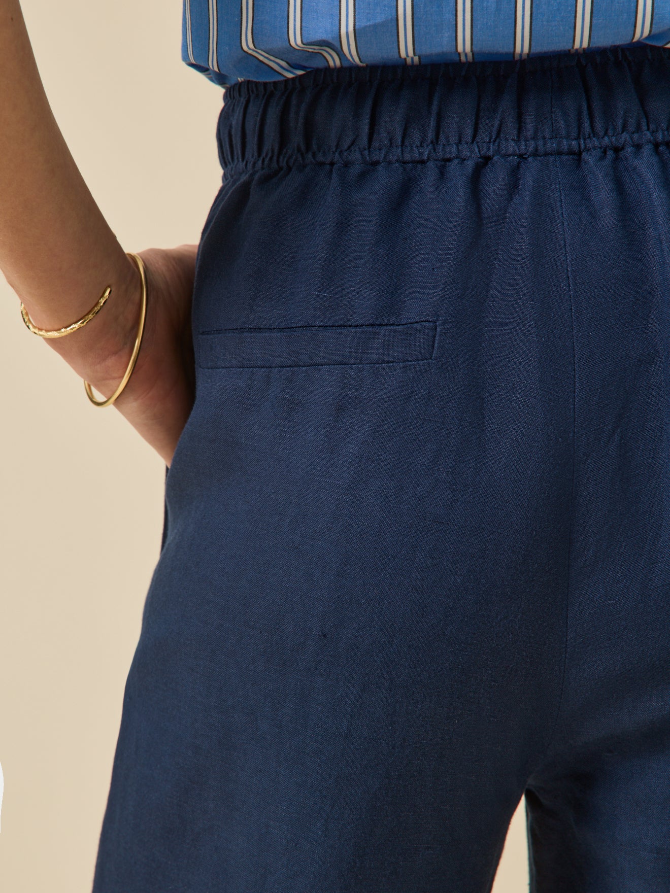 Pantalon droit lin et viscose femme Agathe