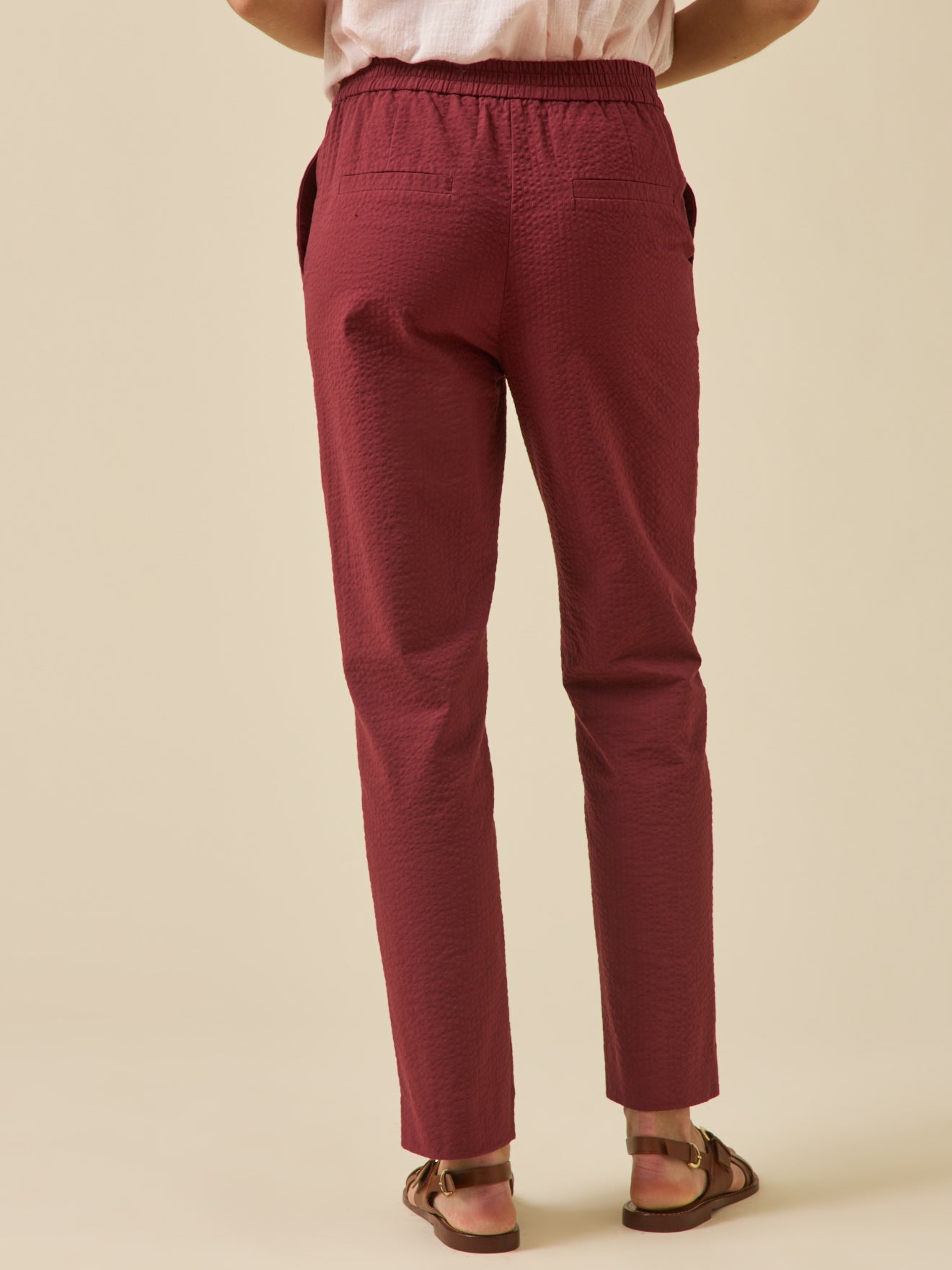 Pantalon cigarette seersucker femme Julie