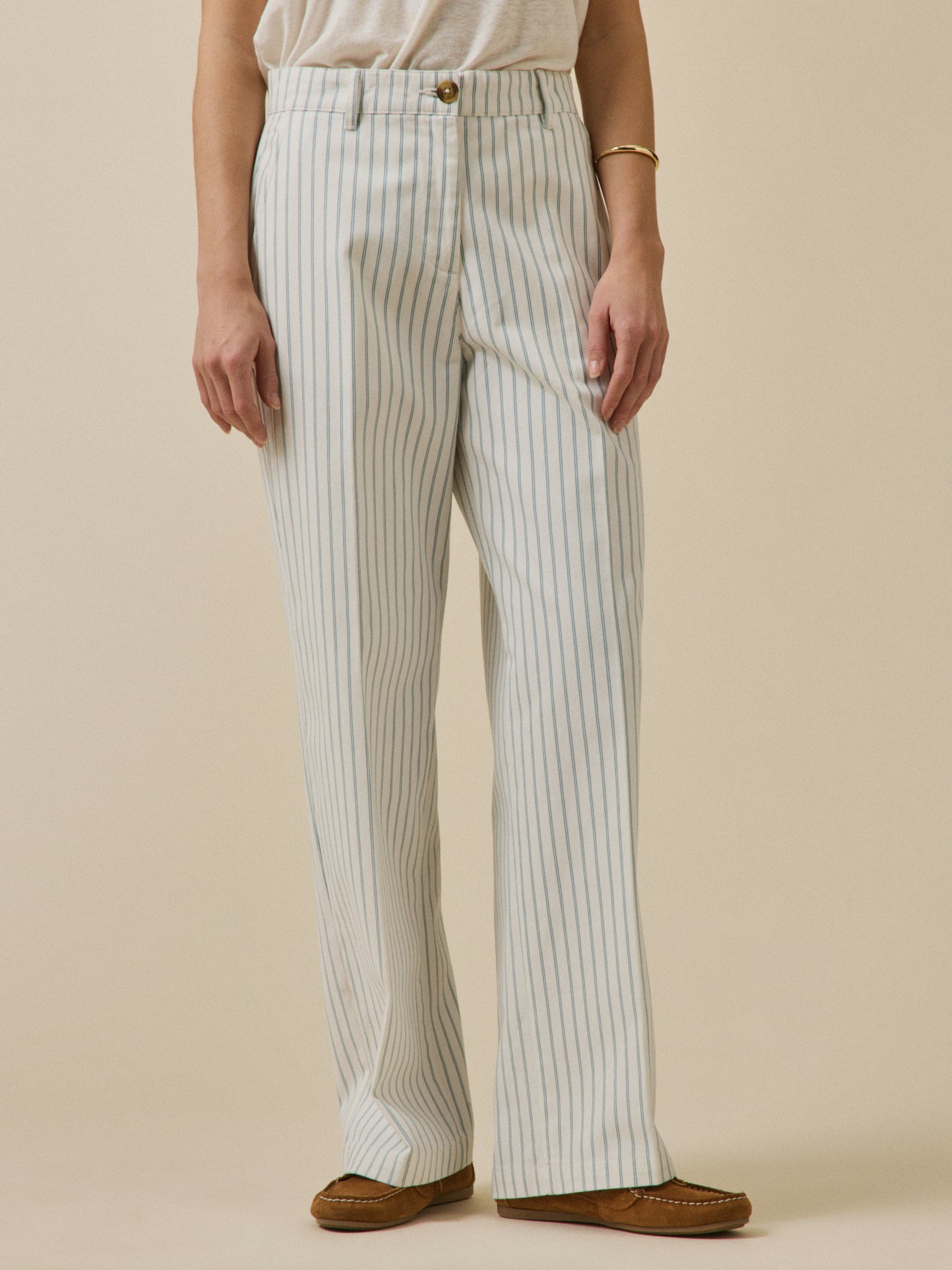 Pantalon large rayé femme Clara