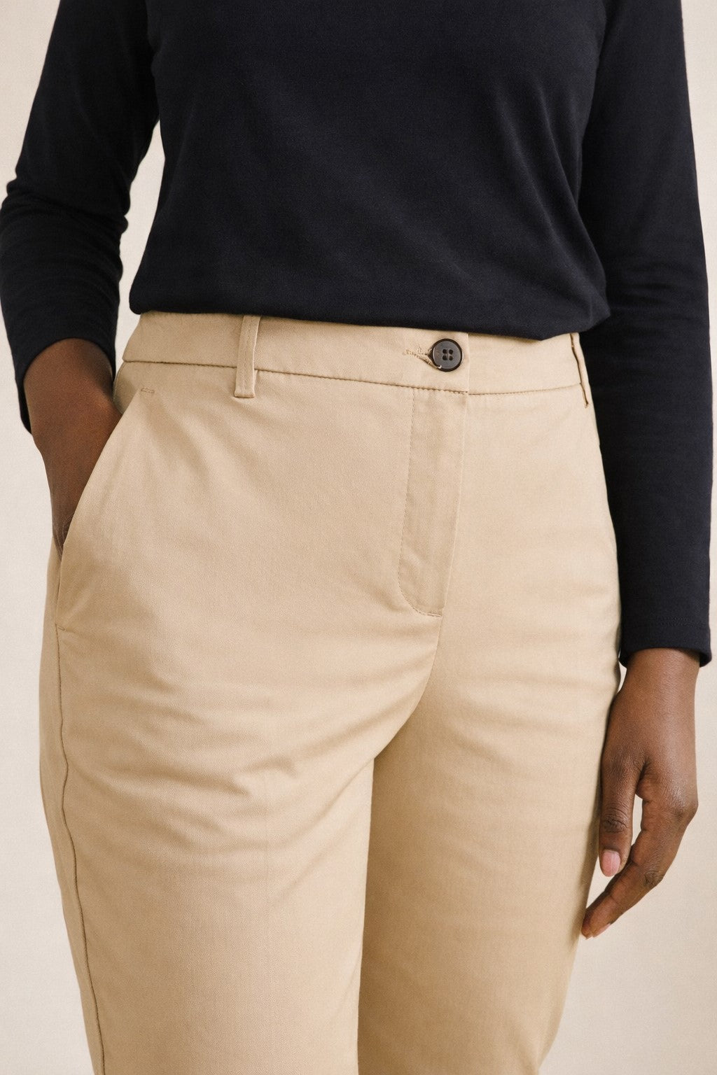 Damesbroek met sigarettenpijpen Eve - katoensatijn