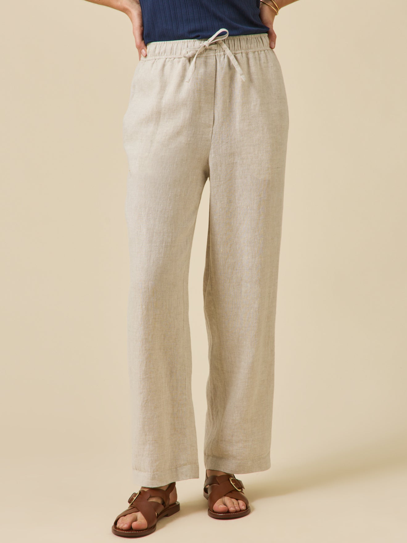 Pantalon droit en lin femme Agathe